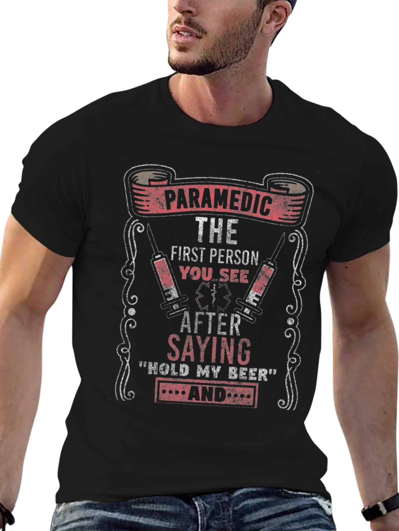 Paramedic Hold My Beer Graphic T-Shirt