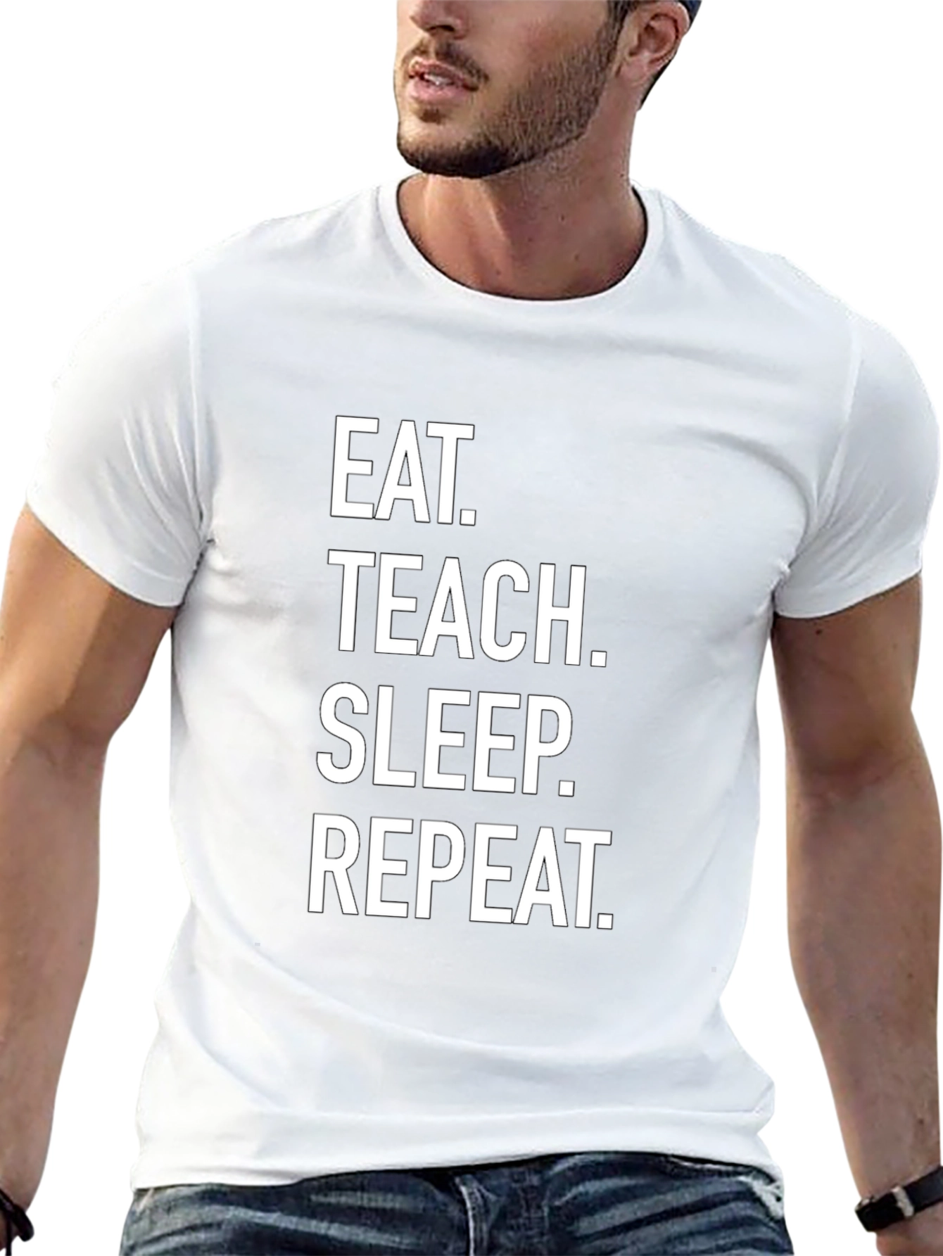 Eat Teach Sleep Repeat Black T-Shirt