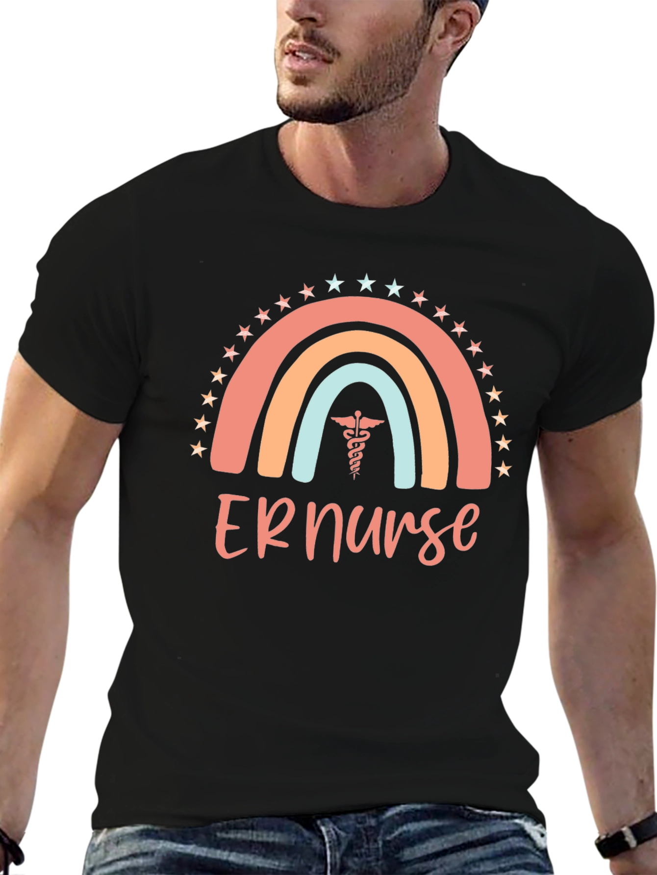 ER Nurse Rainbow Graphic T-Shirt