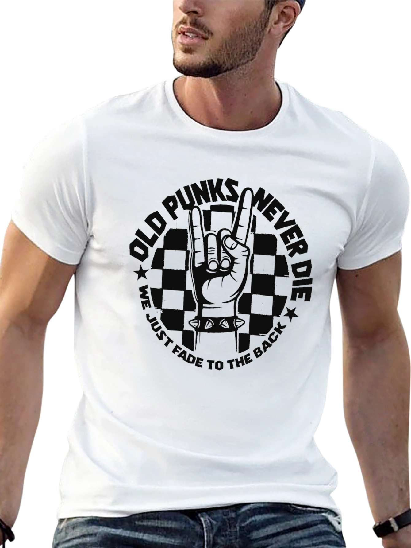 Old Punks Never Fade Black T-Shirt