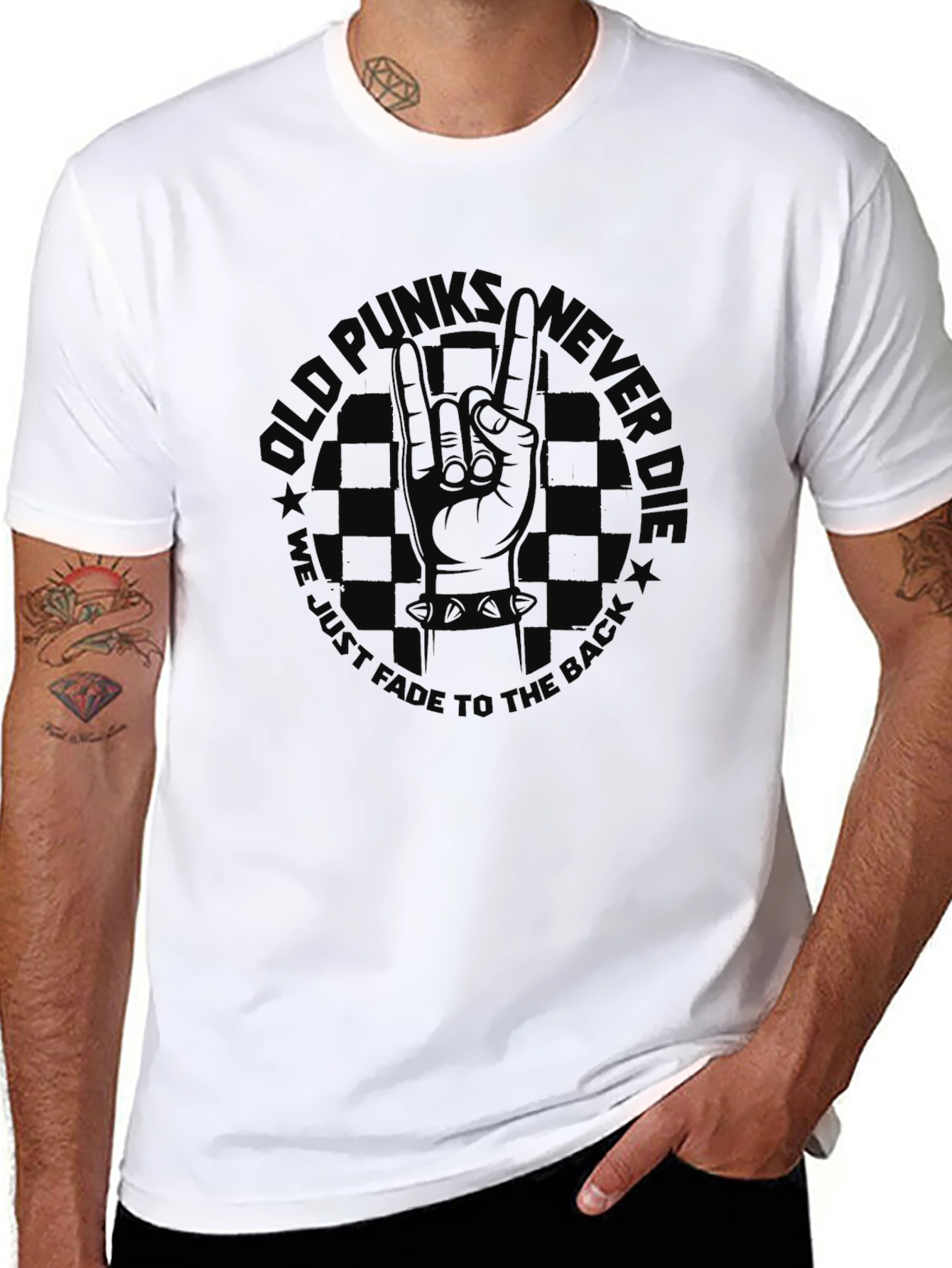 Old Punks Never Fade Black T-Shirt
