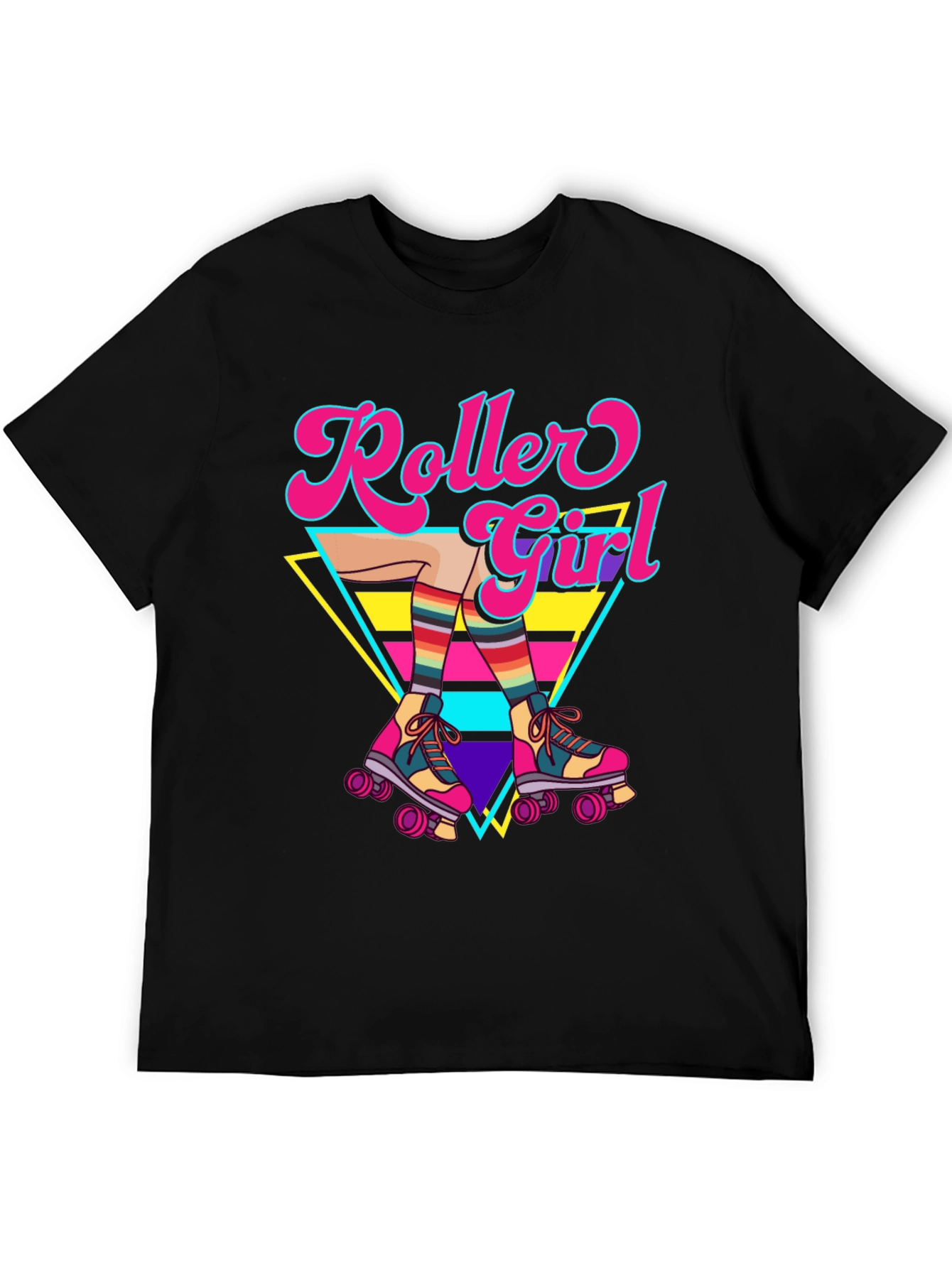 Retro Roller Girl Graphic Tee - 80s Style