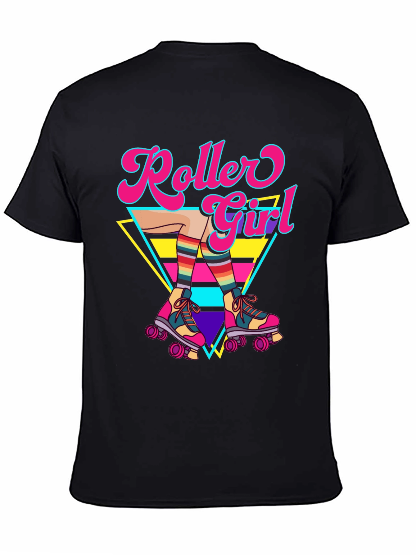 Retro Roller Girl Graphic Tee - 80s Style