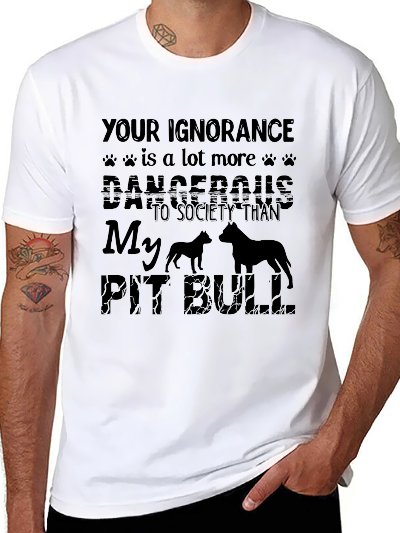 Ignorance Dangerous Pit Bull T-Shirt