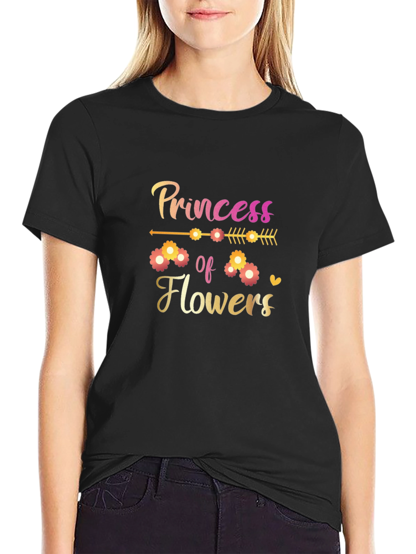 Princess of Flowers Graphic Tee - Black T-Shirt