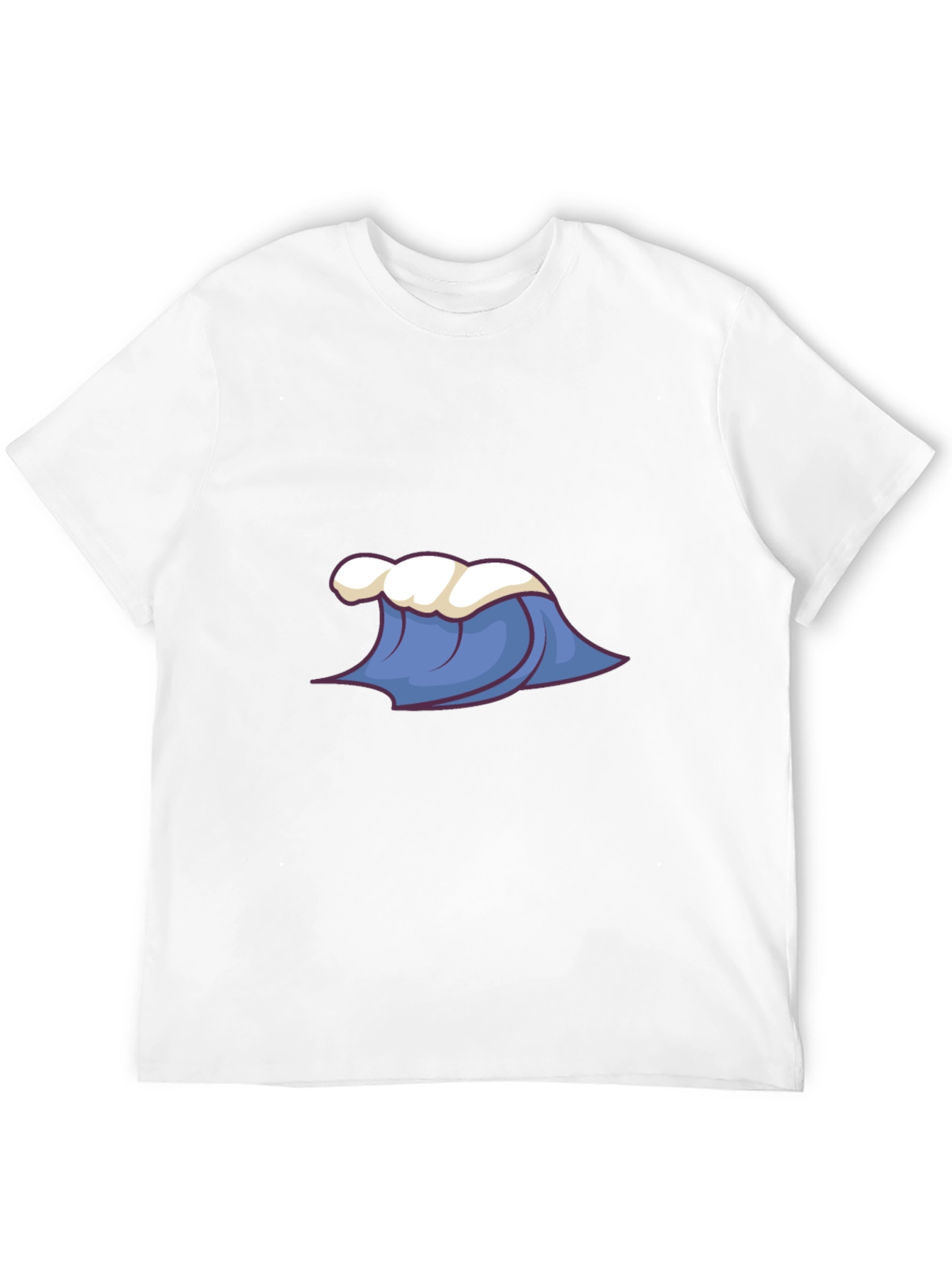 Cartoon Wave Graphic Tee - Black Cotton Blend