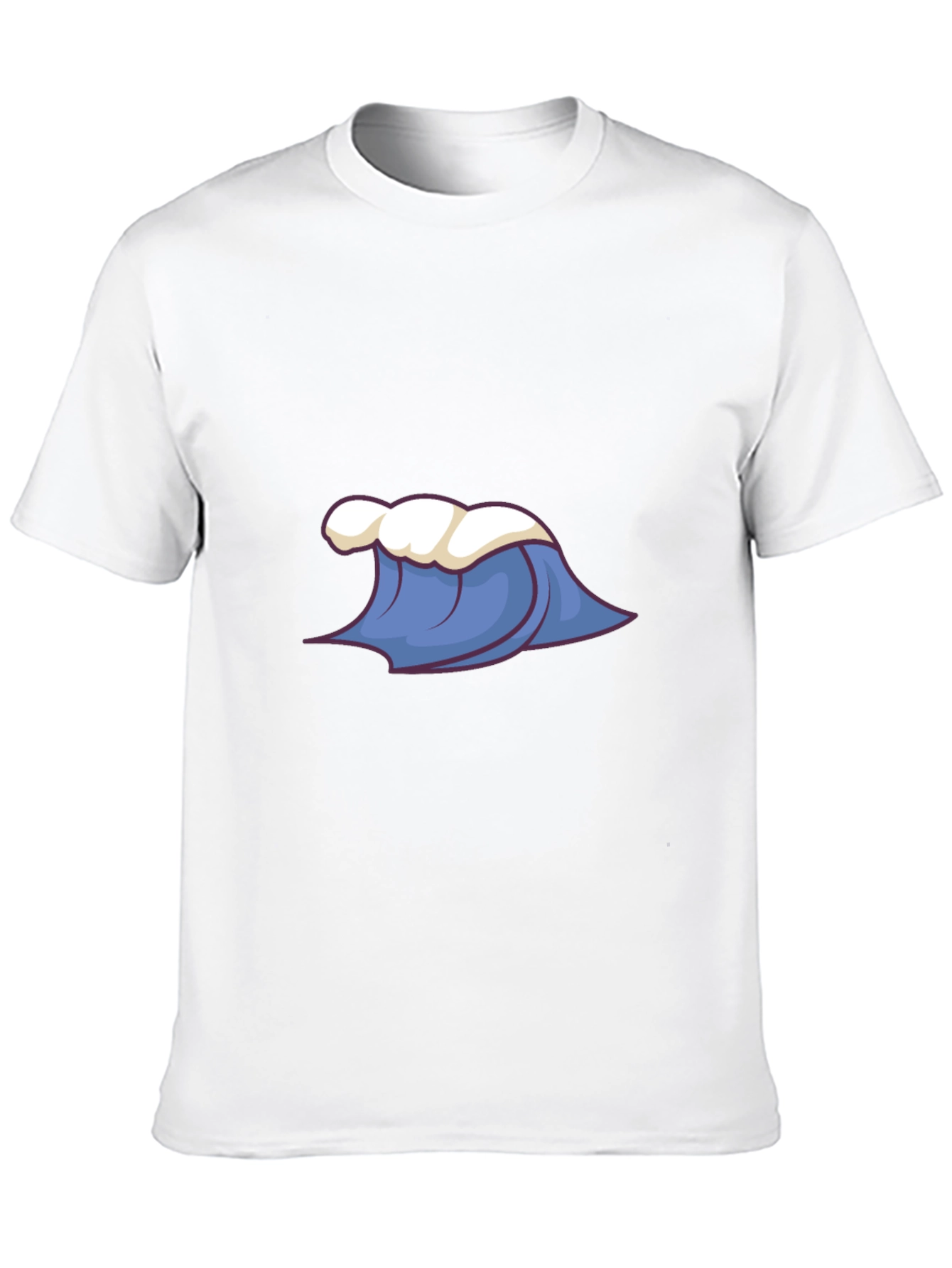 Cartoon Wave Graphic Tee - Black Cotton Blend