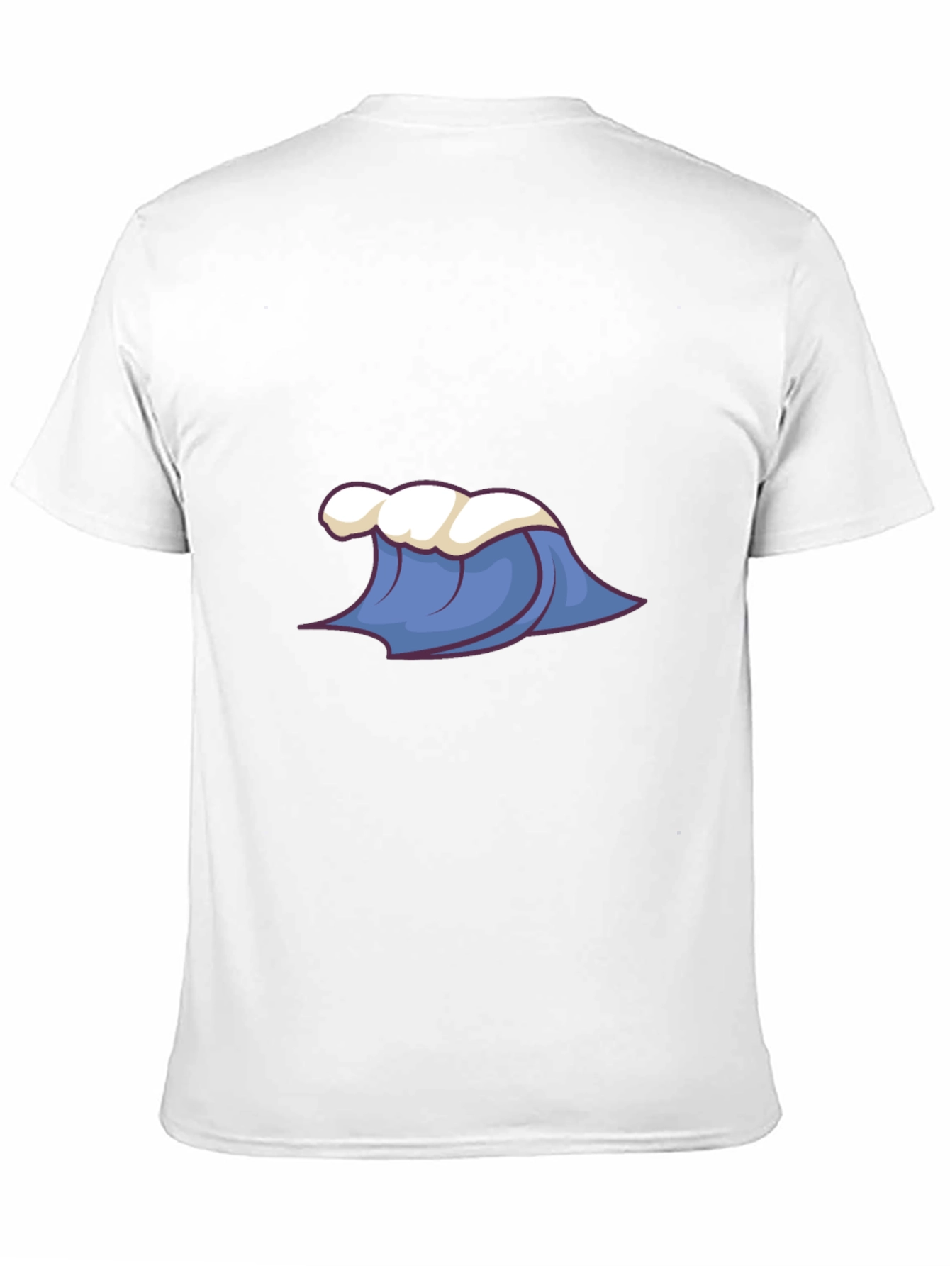 Cartoon Wave Graphic Tee - Black Cotton Blend