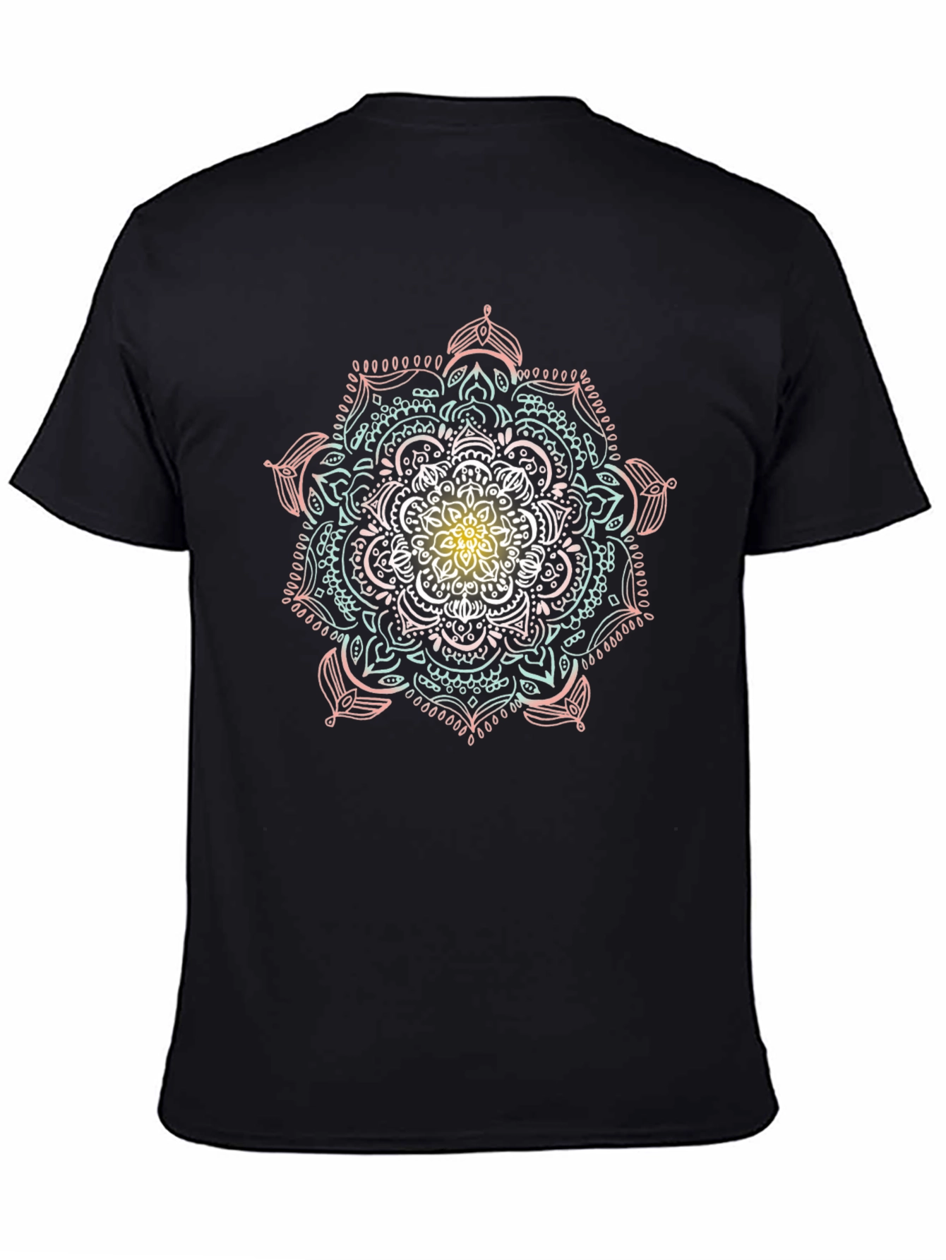 Mandala Print Black T-Shirt