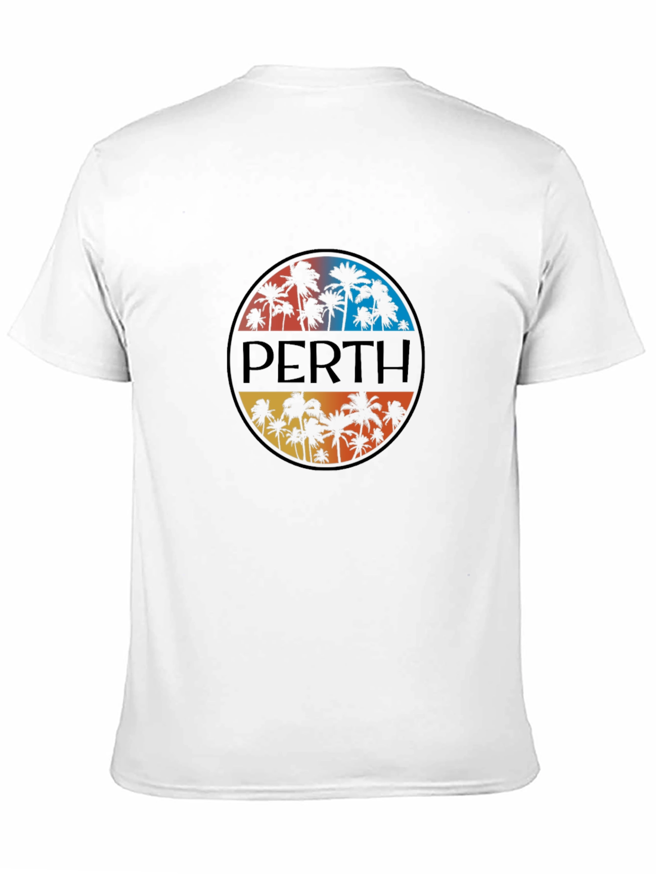 Perth Palm Tree Graphic Tee - Black Cotton T-Shirt
