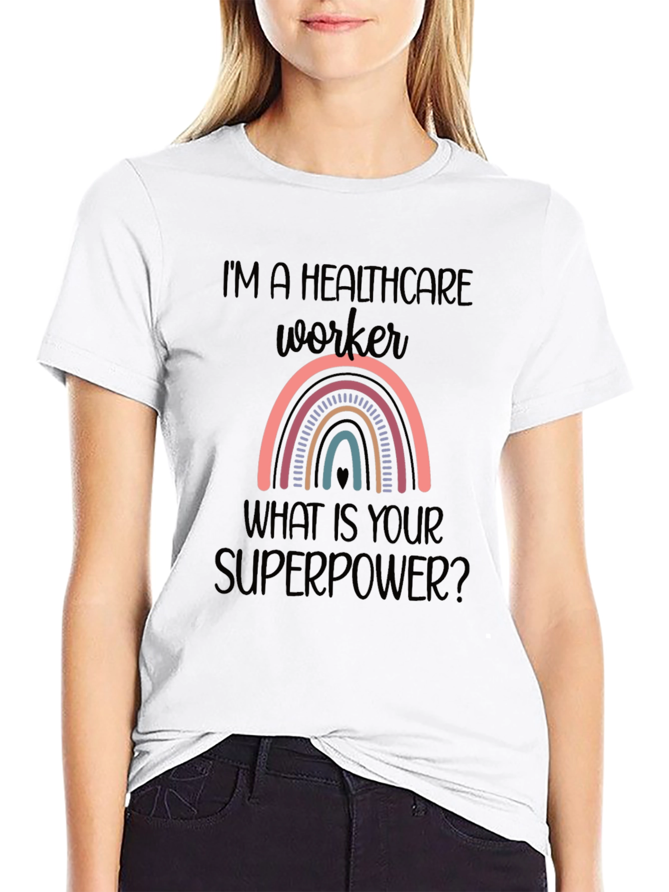 Healthcare Worker Rainbow T-Shirt - Superpower Design