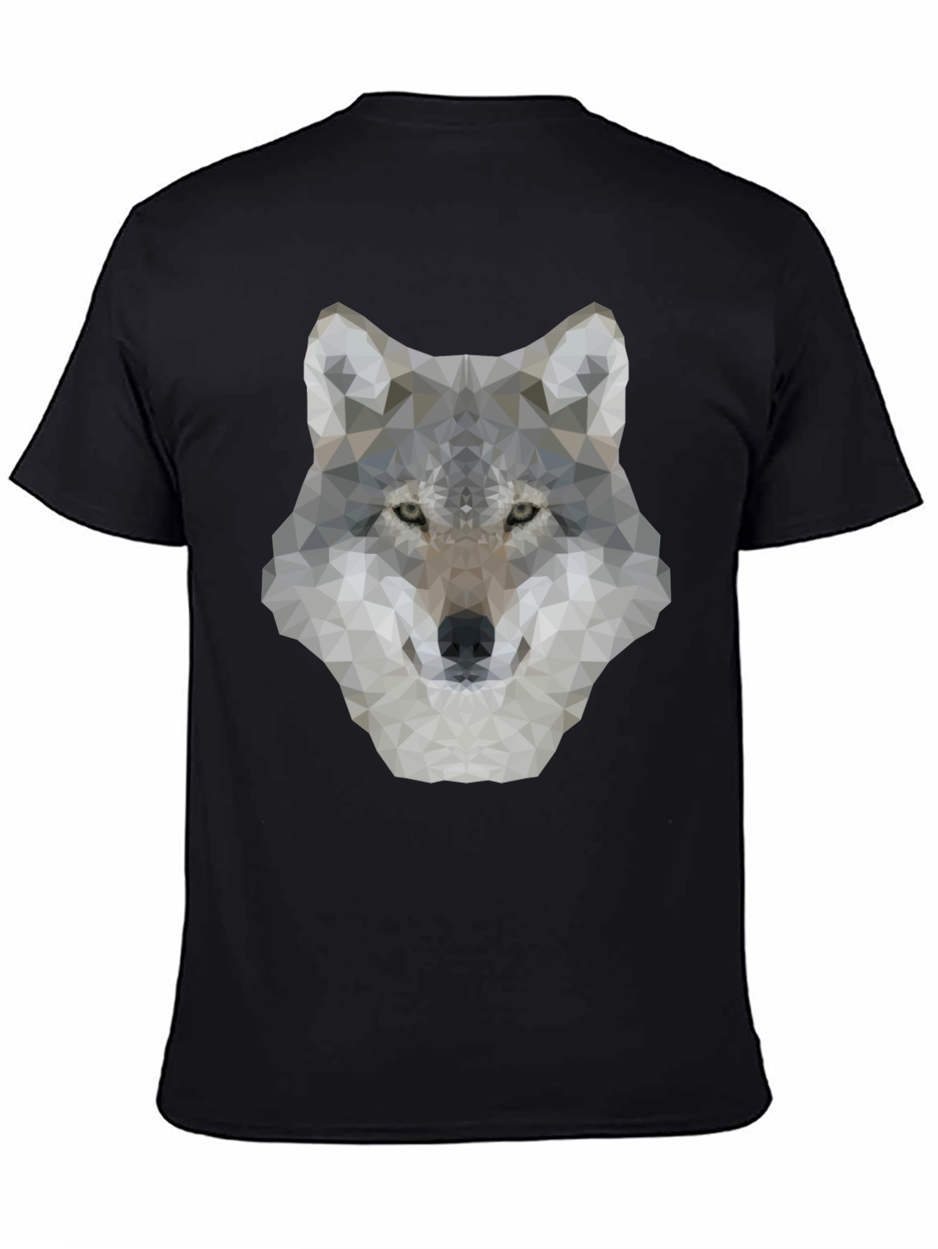 Geometric Wolf Graphic Tee - Mens Black T-Shirt