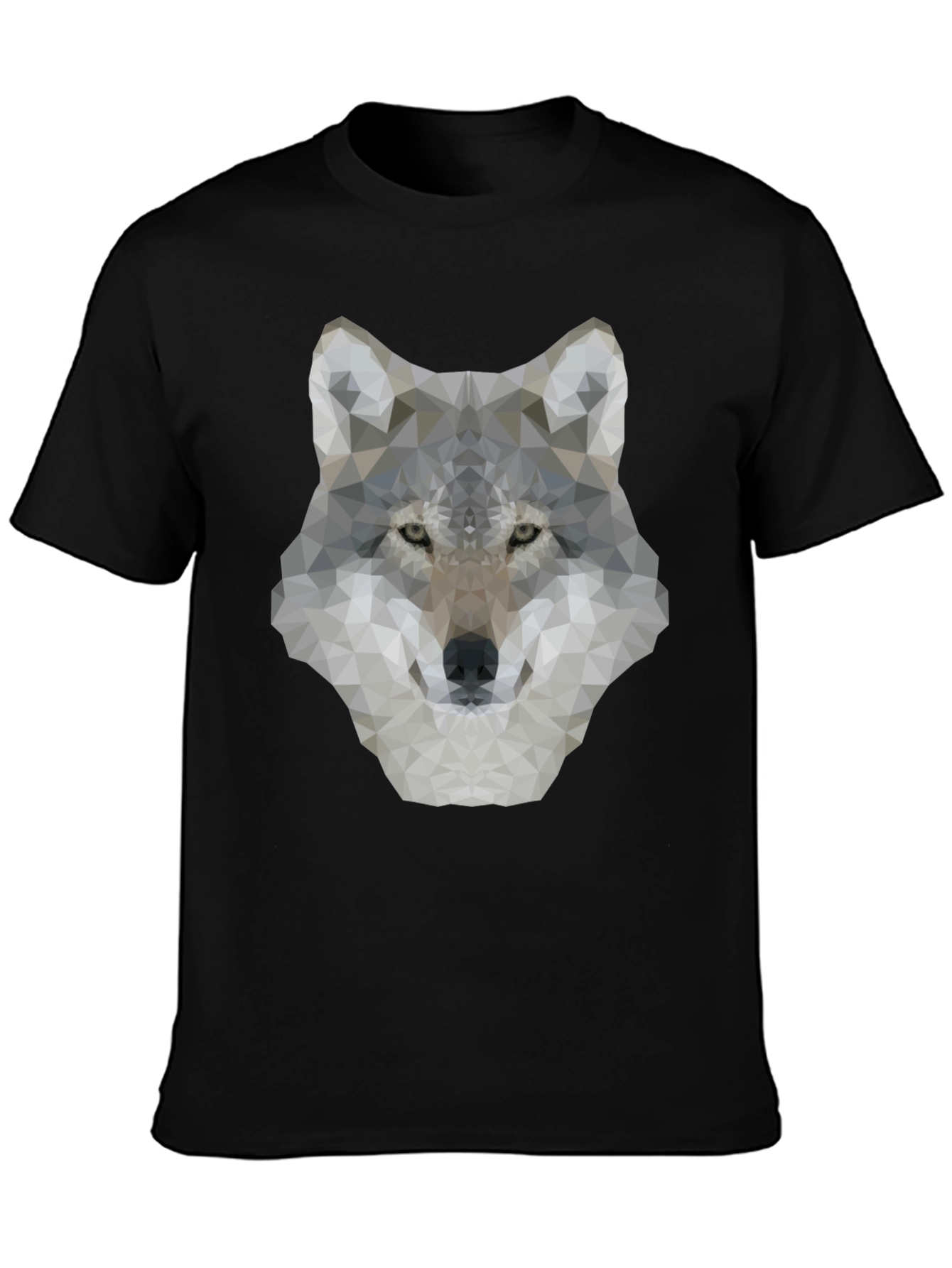 Geometric Wolf Graphic Tee - Mens Black T-Shirt
