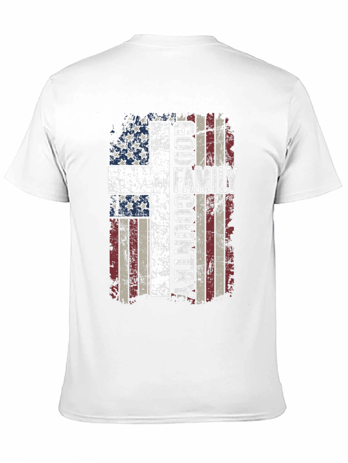 God Family Country Flag Graphic T-Shirt
