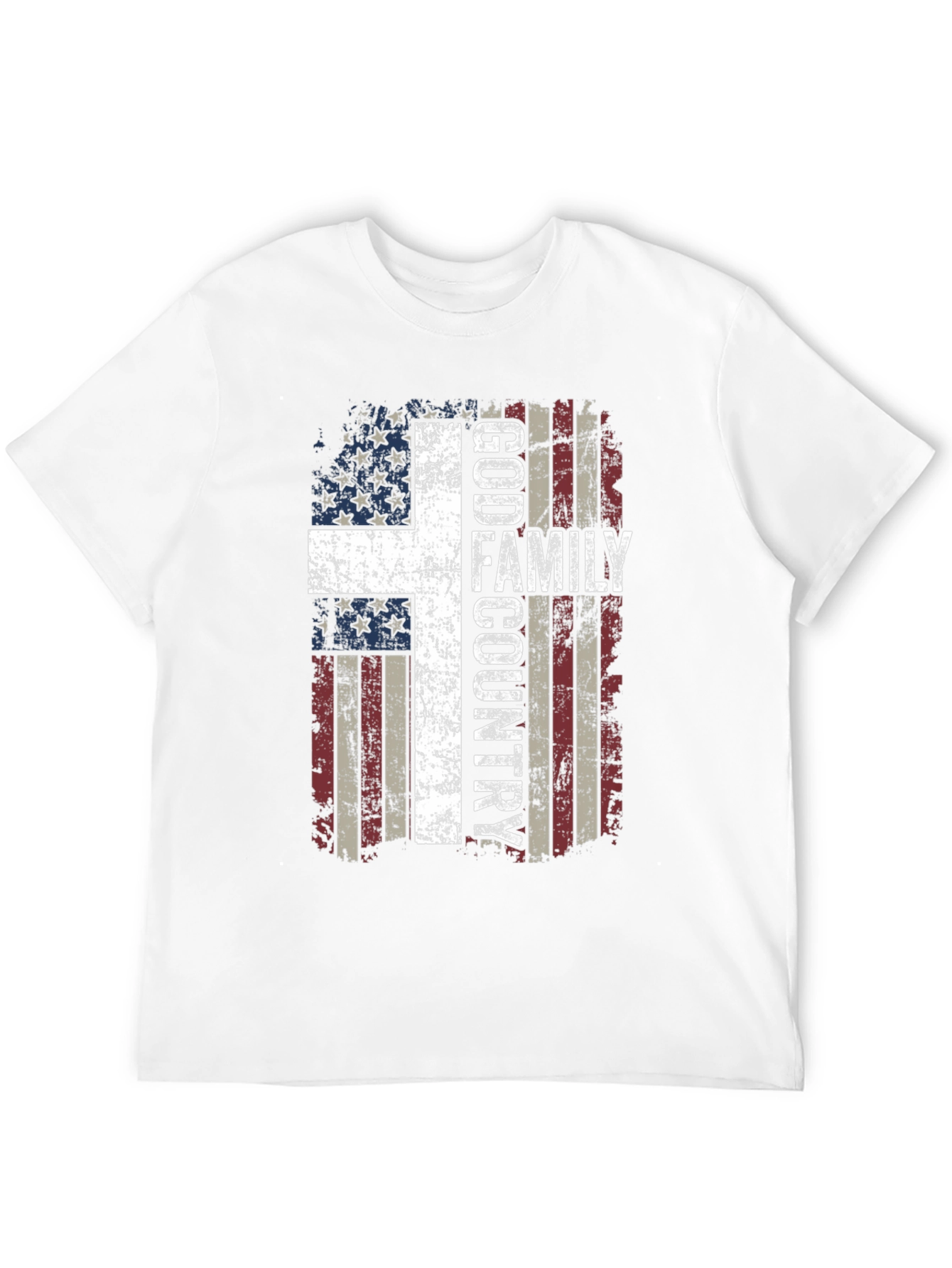 God Family Country Flag Graphic T-Shirt