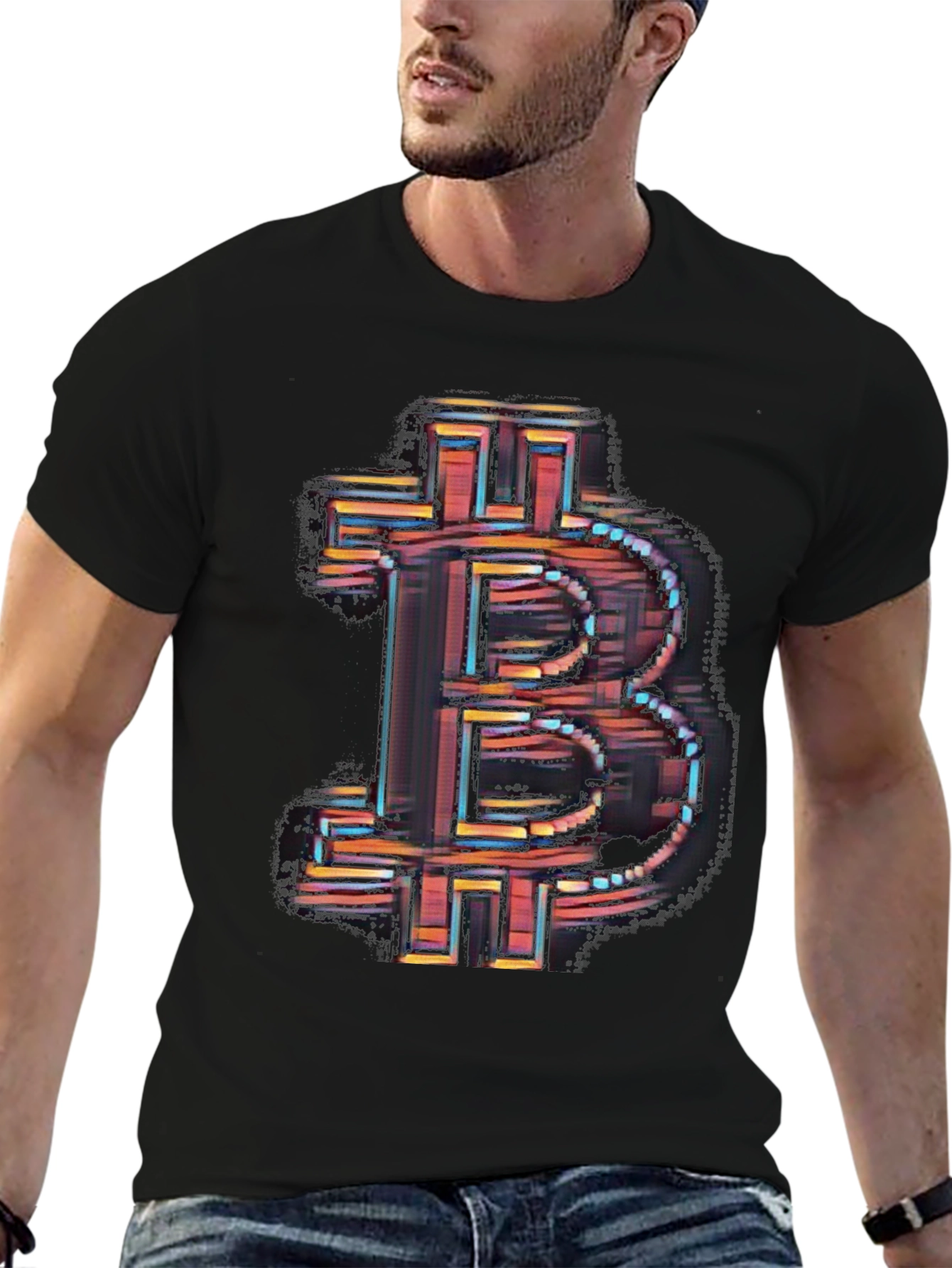 Bitcoin Symbol Graphic Black T-Shirt