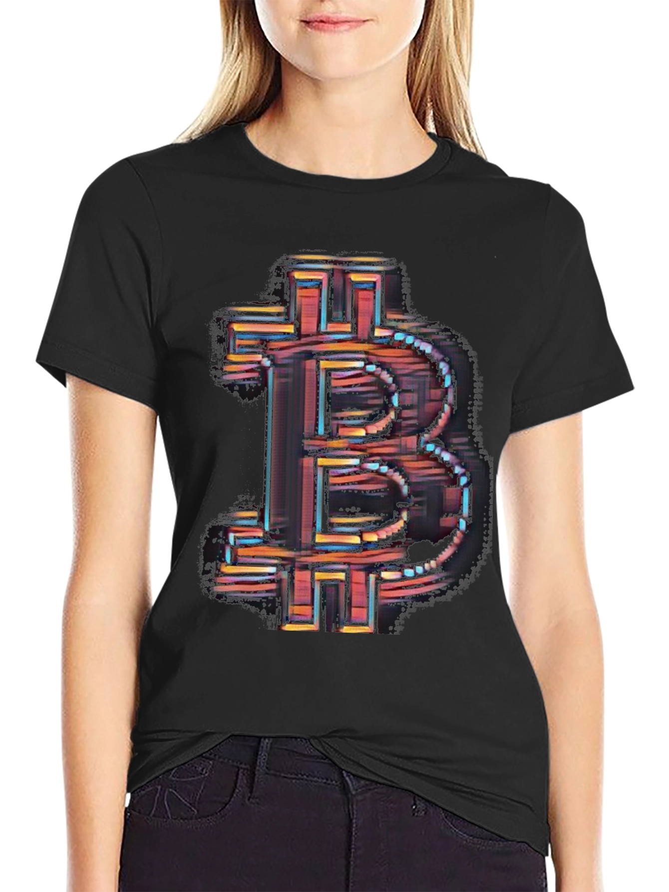 Bitcoin Symbol Graphic Black T-Shirt