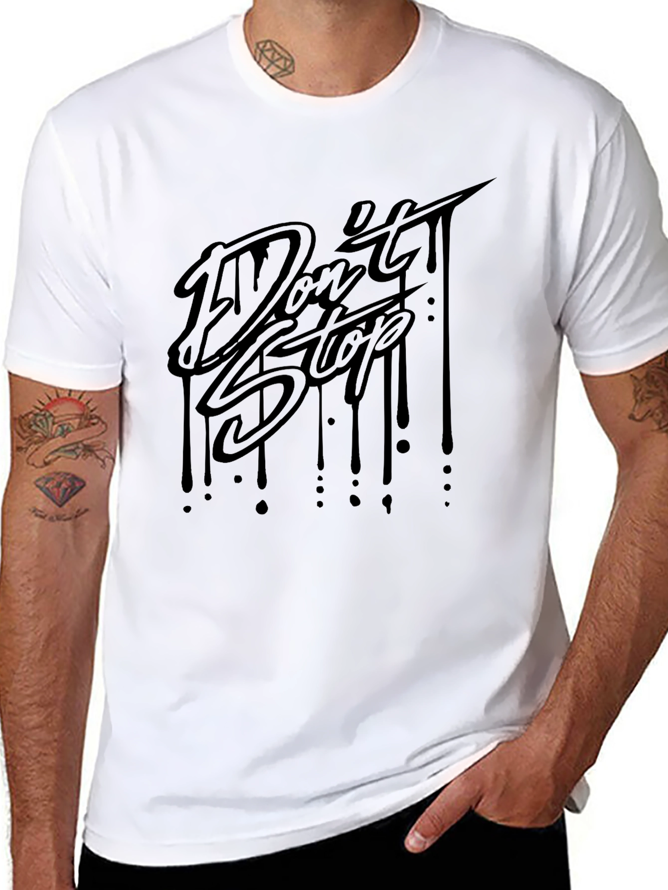 Dont Stop Graphic Tee - Black Casual Shirt