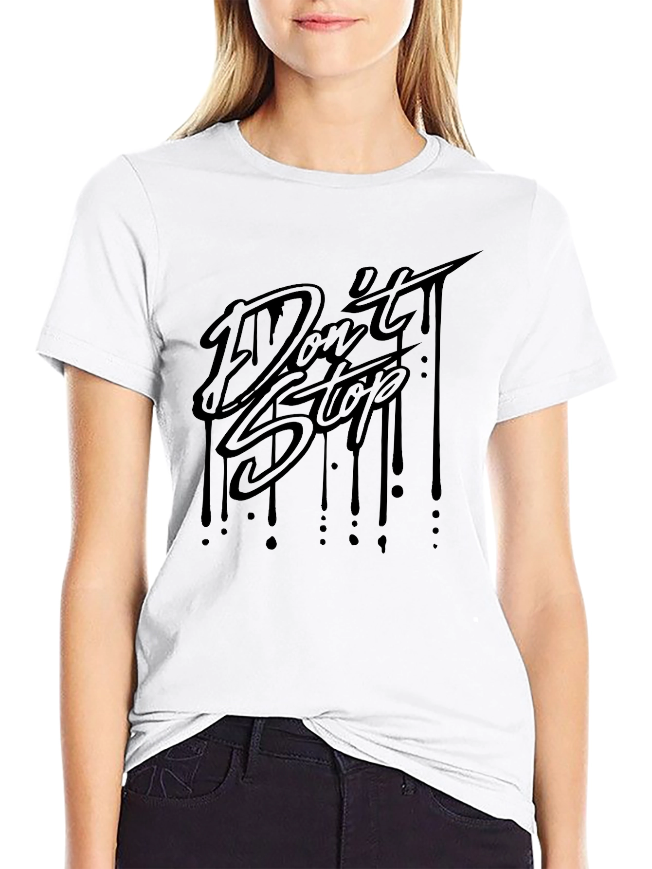 Dont Stop Graphic Tee - Black Casual Shirt