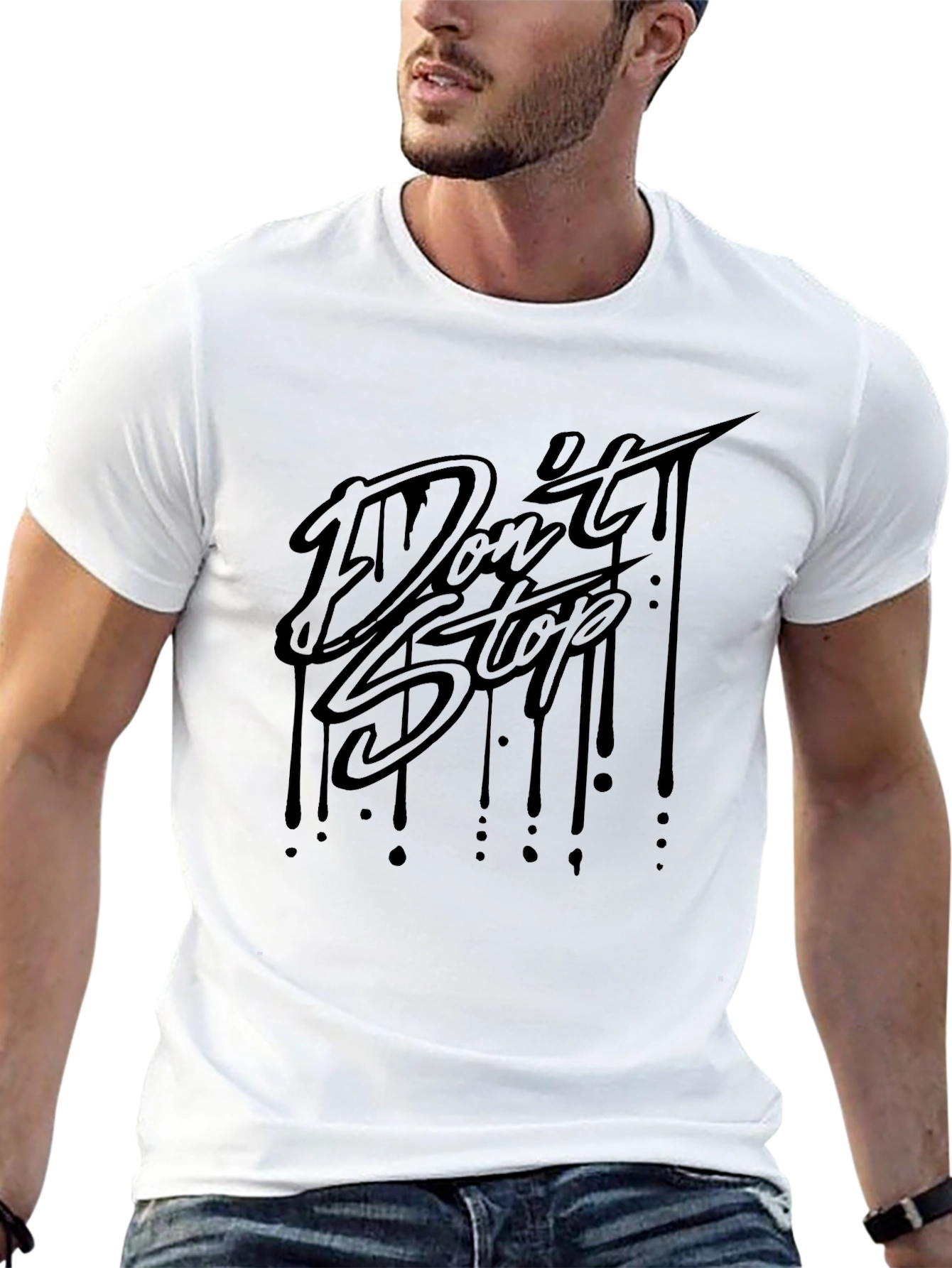 Dont Stop Graphic Tee - Black Casual Shirt