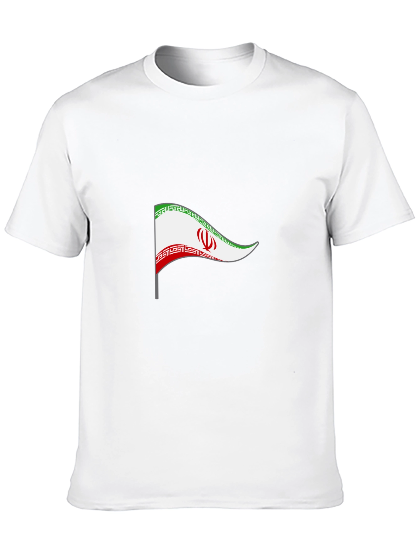 Iran Flag Graphic Tee - Black Cotton T-Shirt