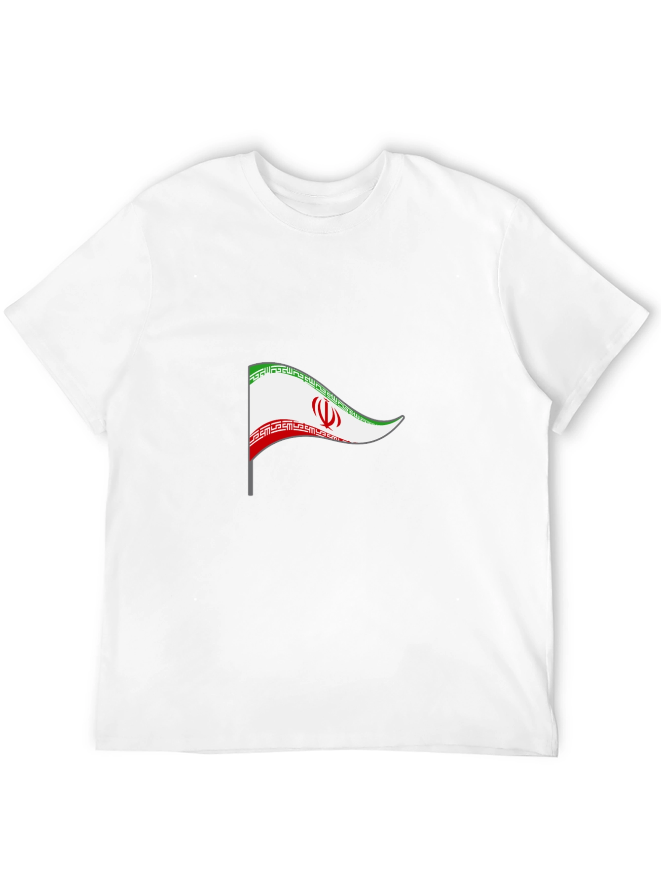 Iran Flag Graphic Tee - Black Cotton T-Shirt