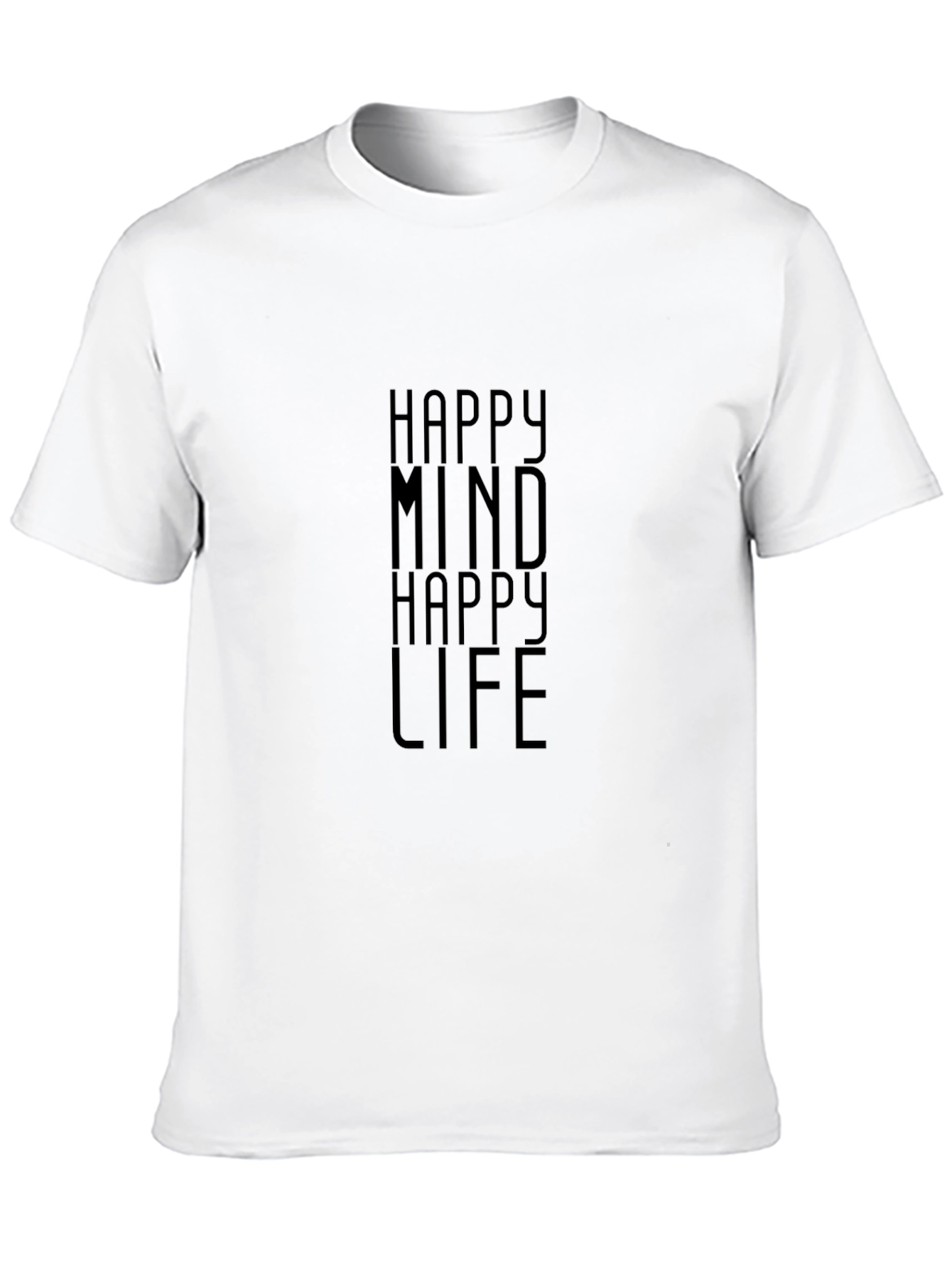 Happy Mind Happy Life Black T-Shirt