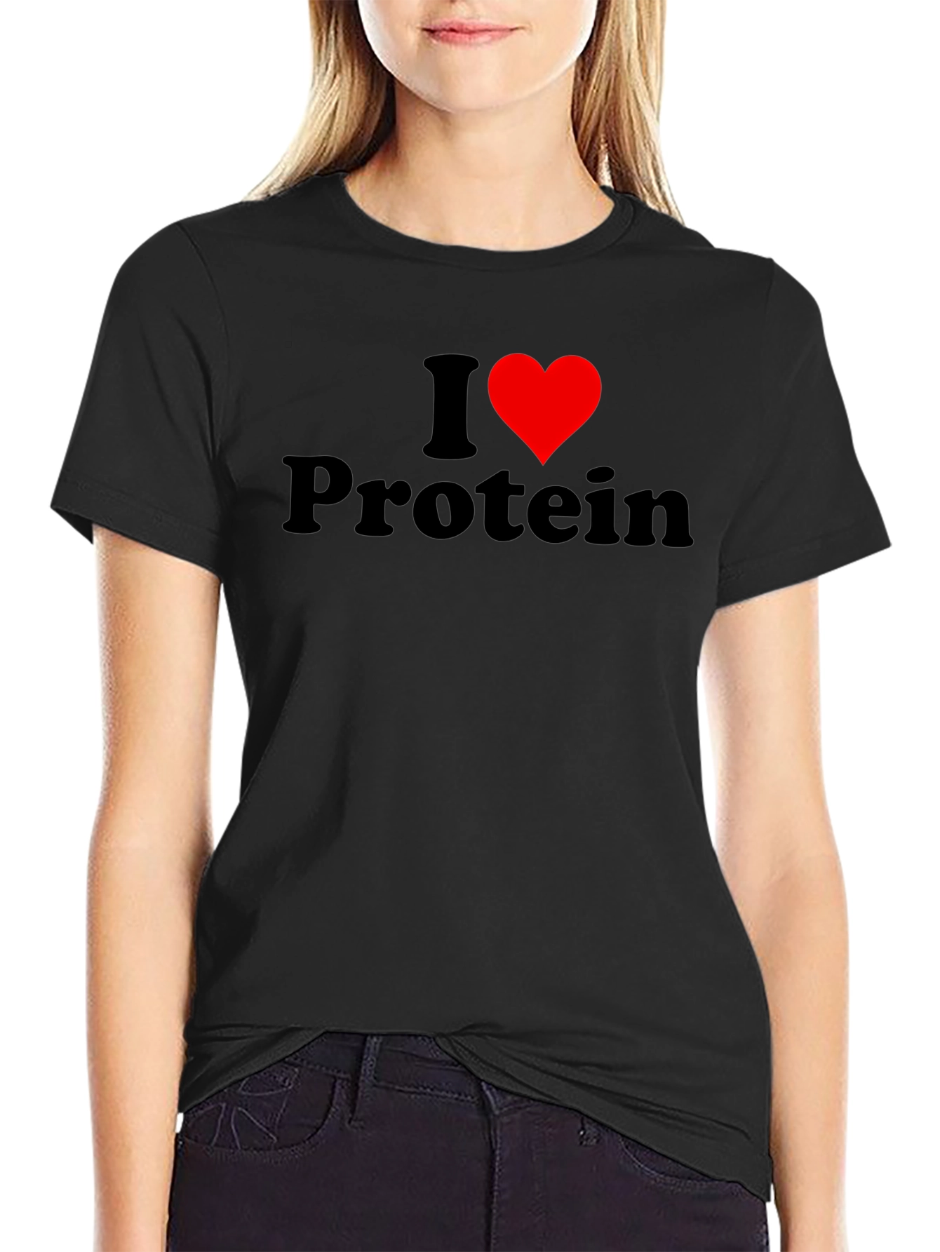I Heart Protein Black Graphic Tee