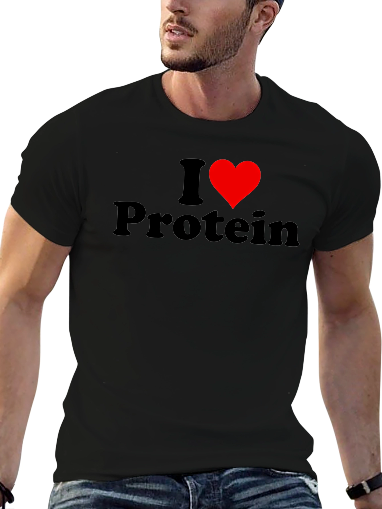 I Heart Protein Black Graphic Tee