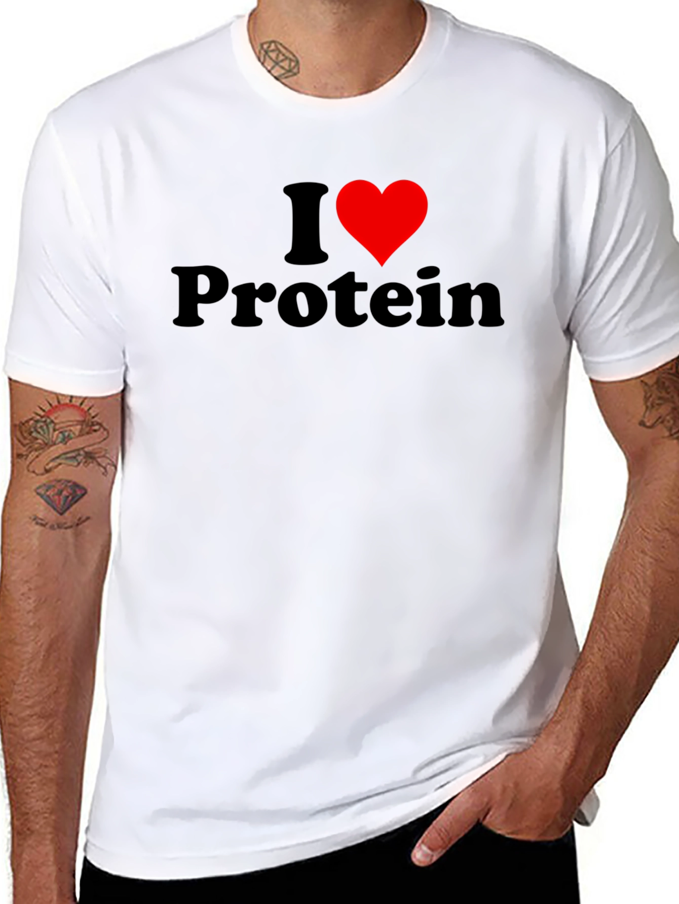 I Heart Protein Black Graphic Tee