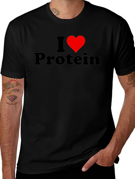 I Heart Protein Black Graphic Tee