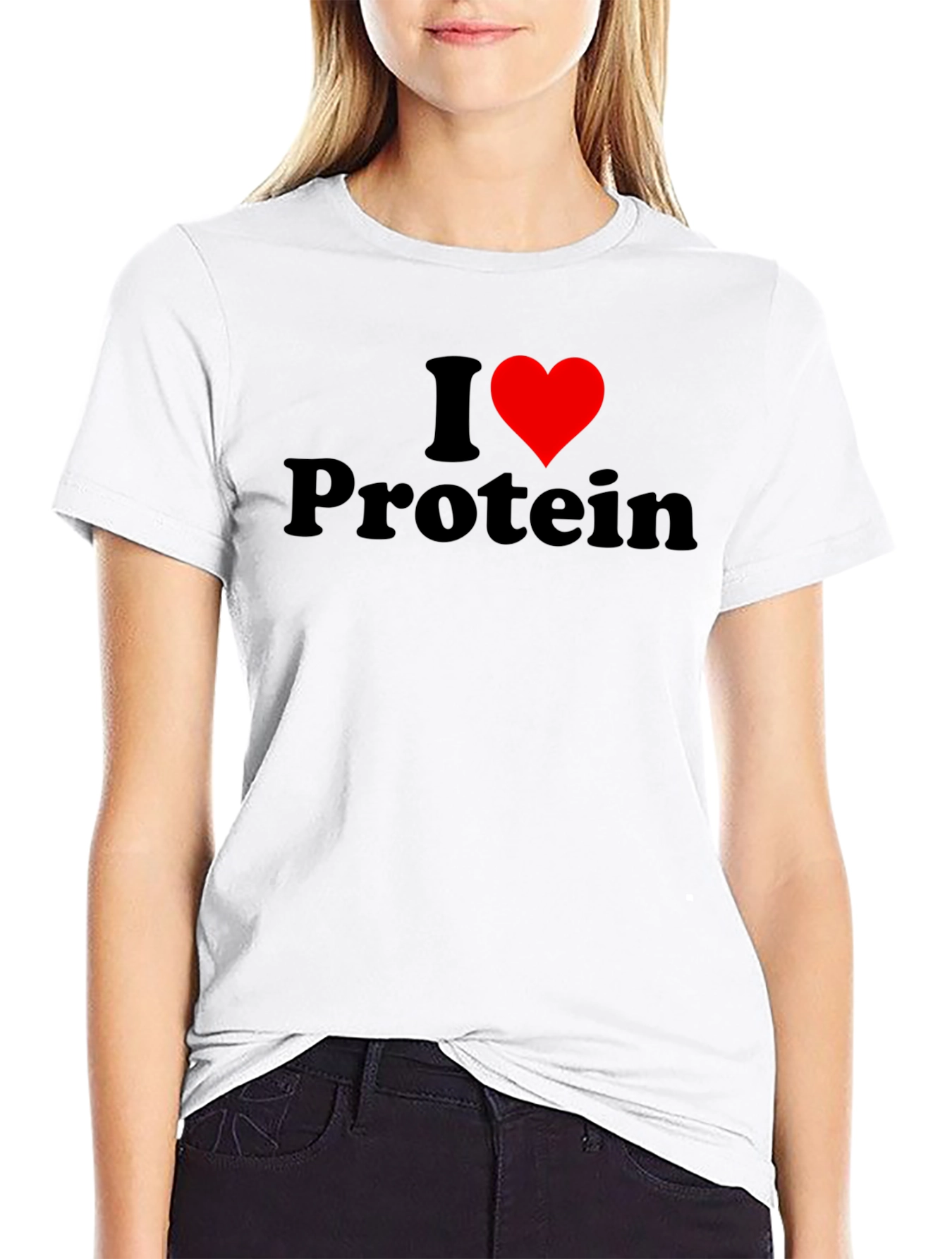 I Heart Protein Black Graphic Tee