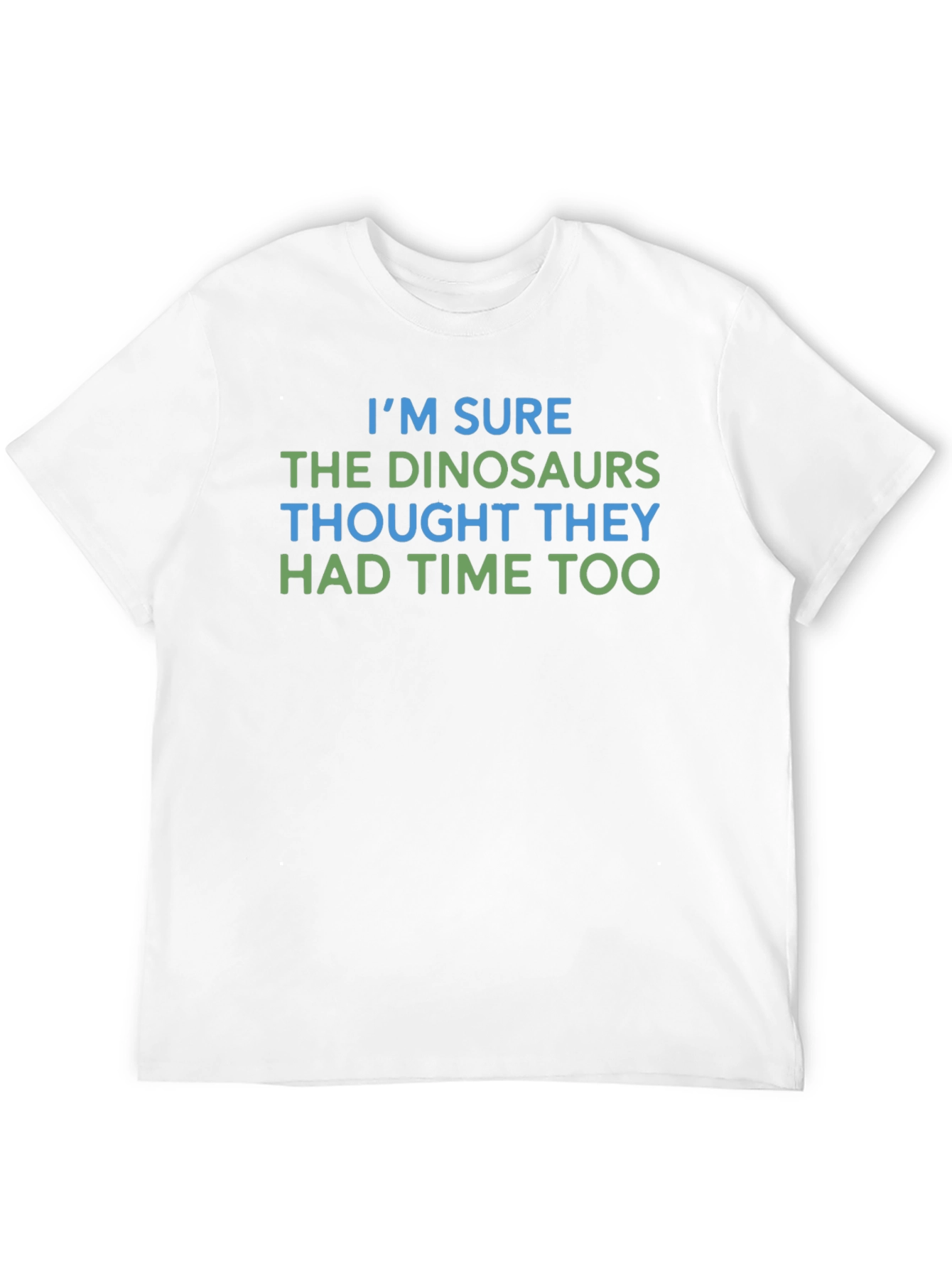Funny Dinosaur Graphic T-Shirt Time Joke Tee