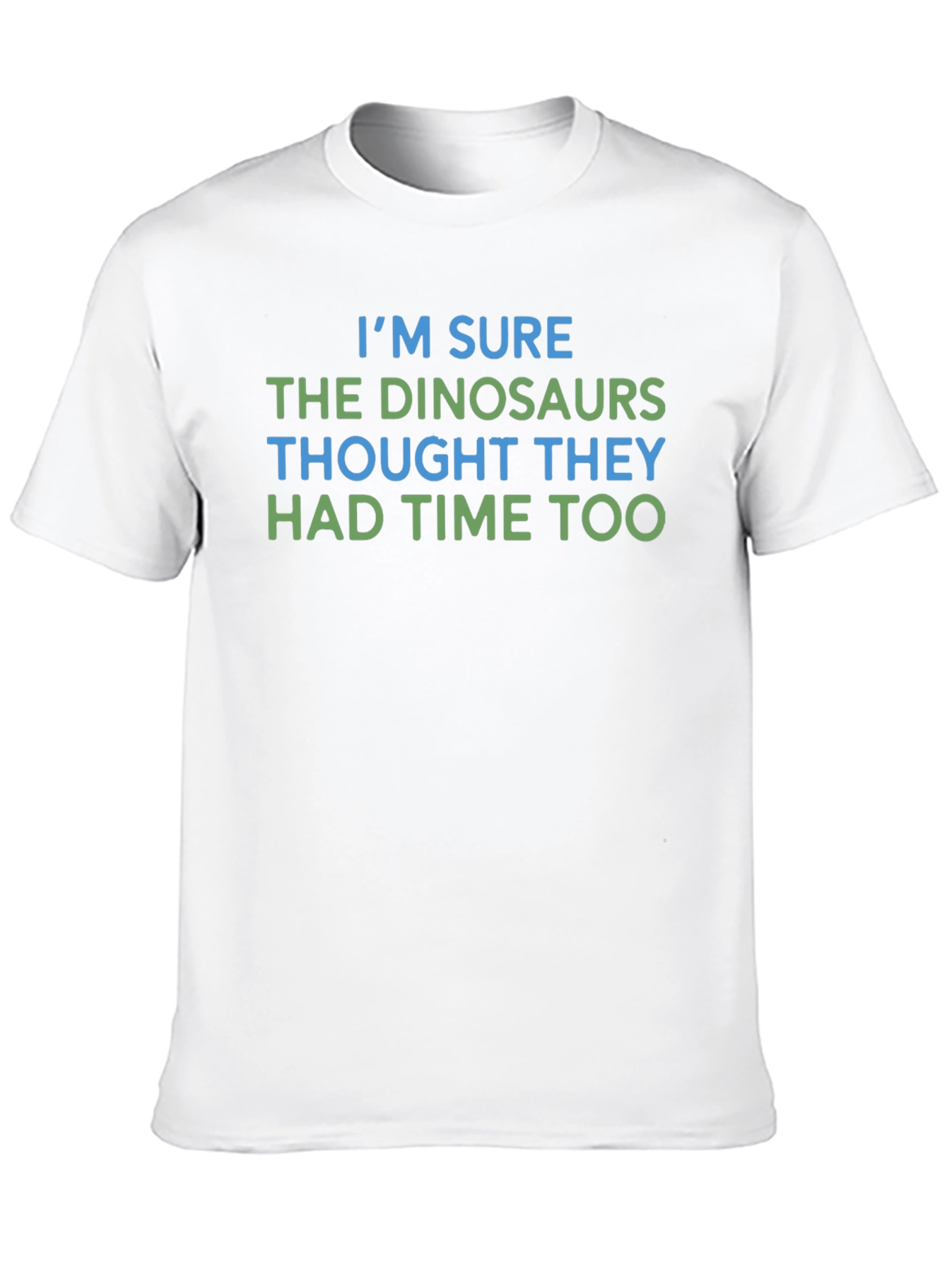 Funny Dinosaur Graphic T-Shirt Time Joke Tee
