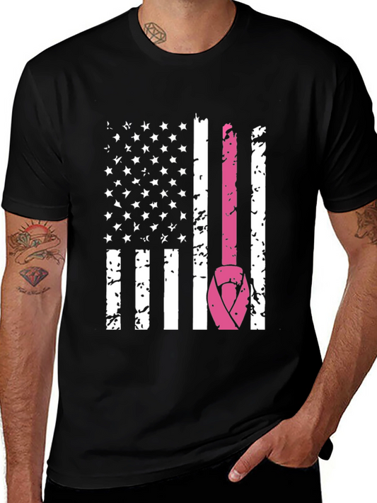 Breast Cancer Awareness Flag Graphic Tee