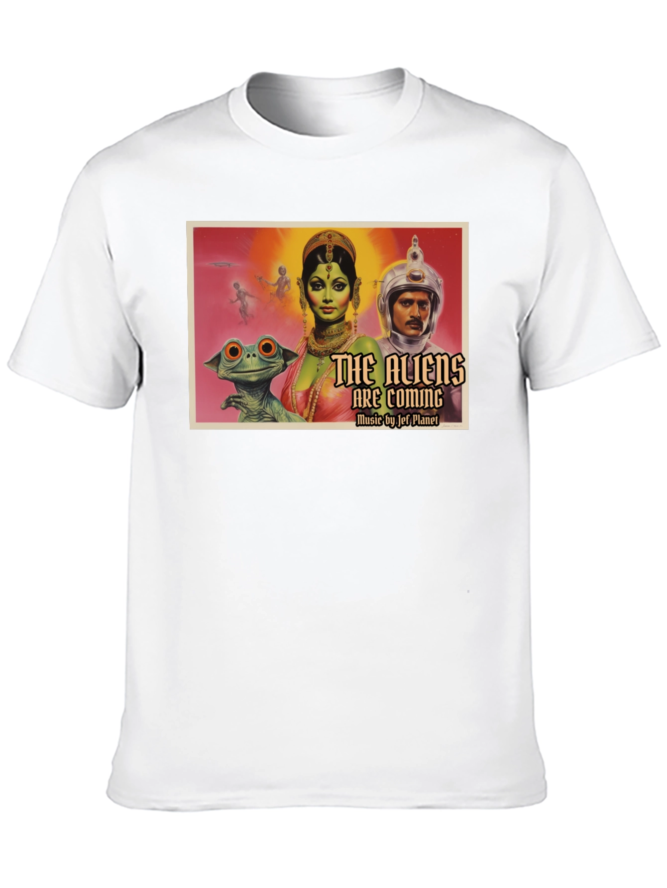 Retro Sci-Fi Alien Invasion Graphic T-Shirt