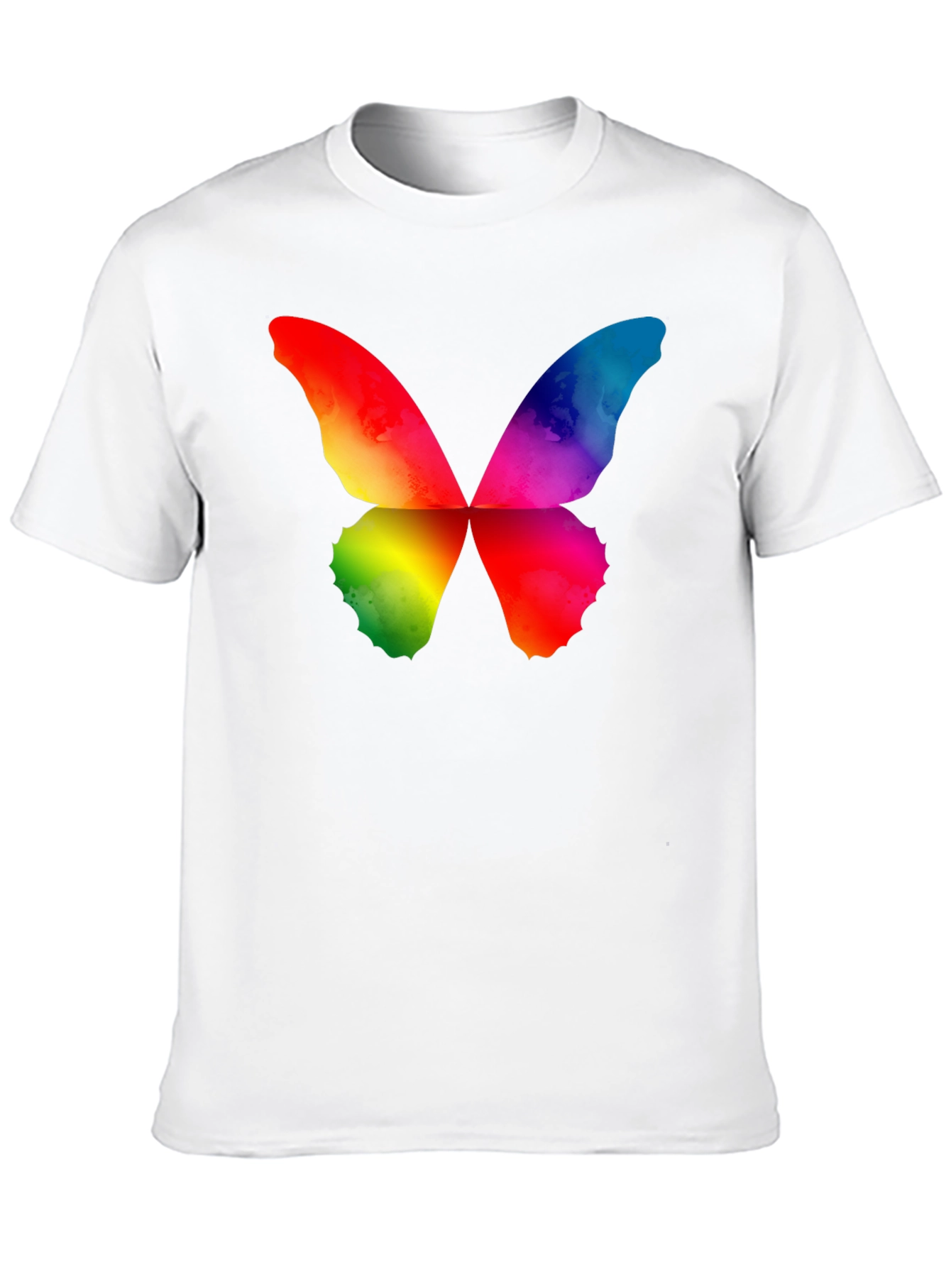 Rainbow Butterfly Graphic Black T-Shirt