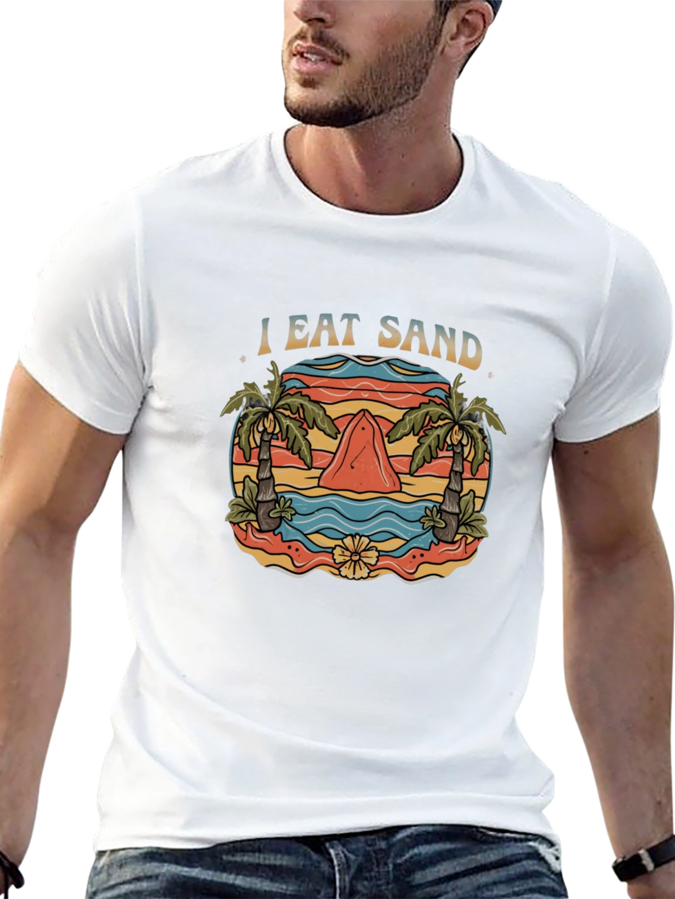 I Eat Sand T-Shirt - Novelty Shark Graphic Tee