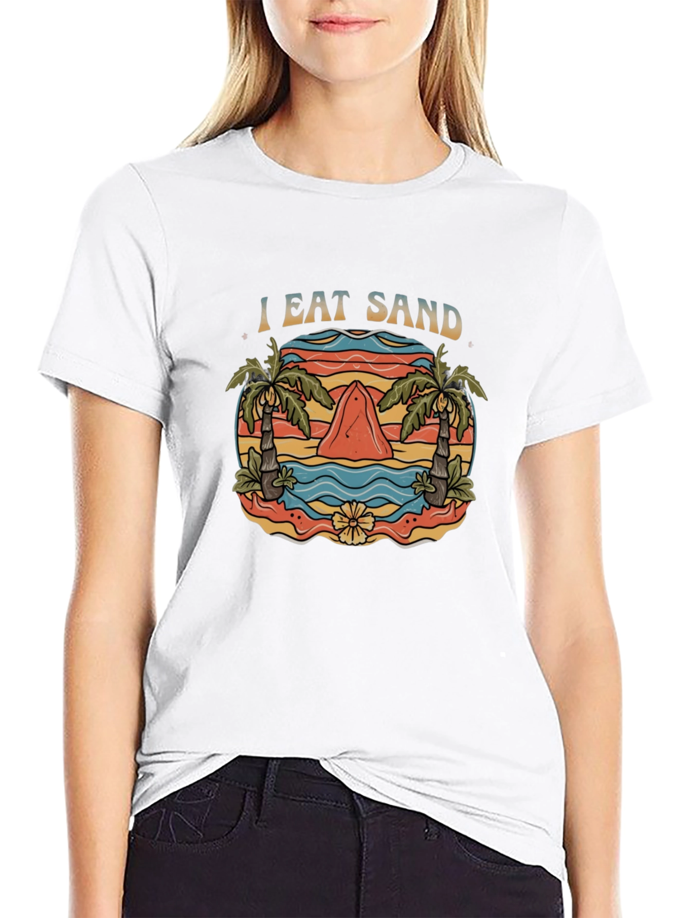 I Eat Sand T-Shirt - Novelty Shark Graphic Tee