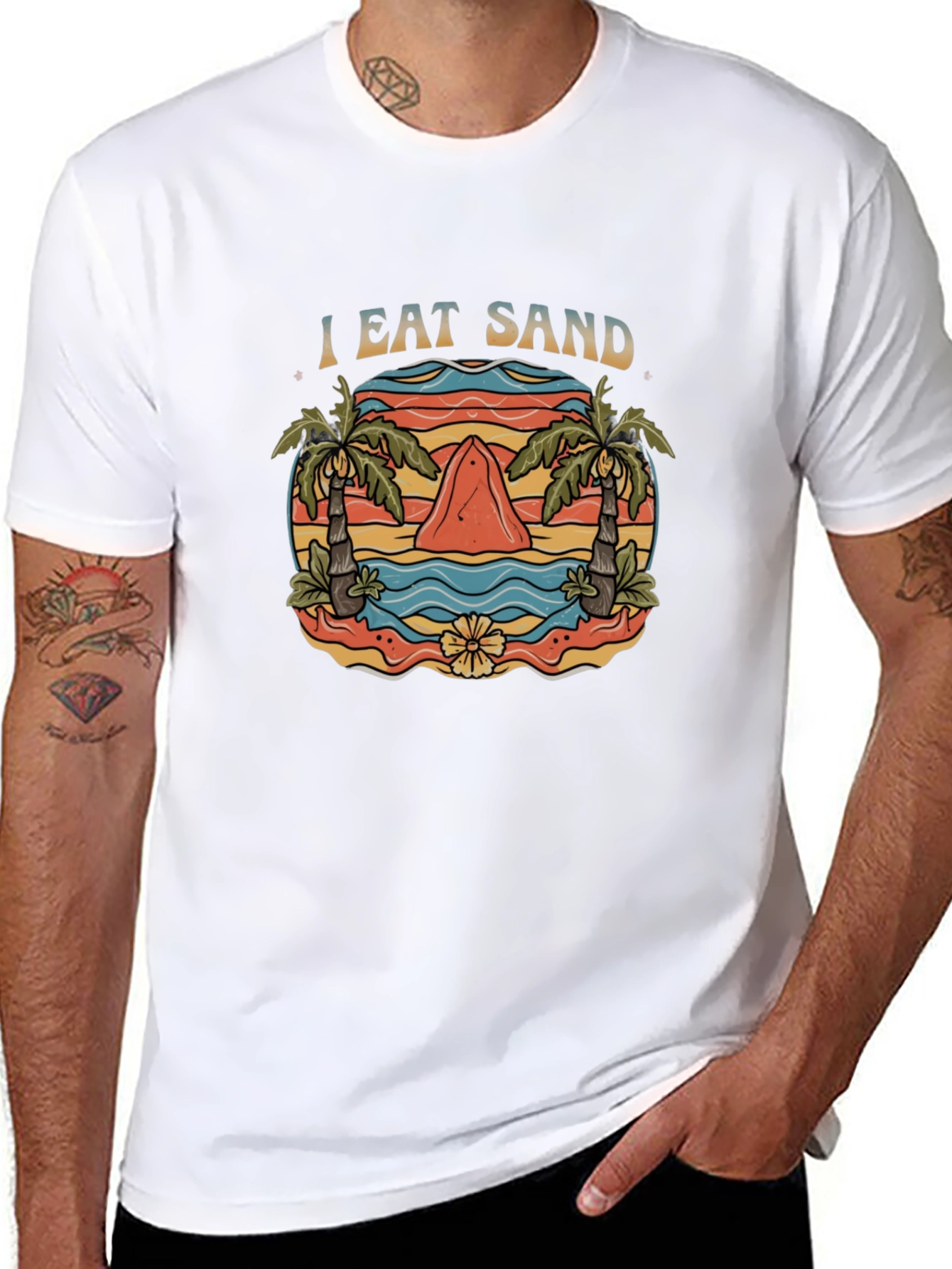 I Eat Sand T-Shirt - Novelty Shark Graphic Tee
