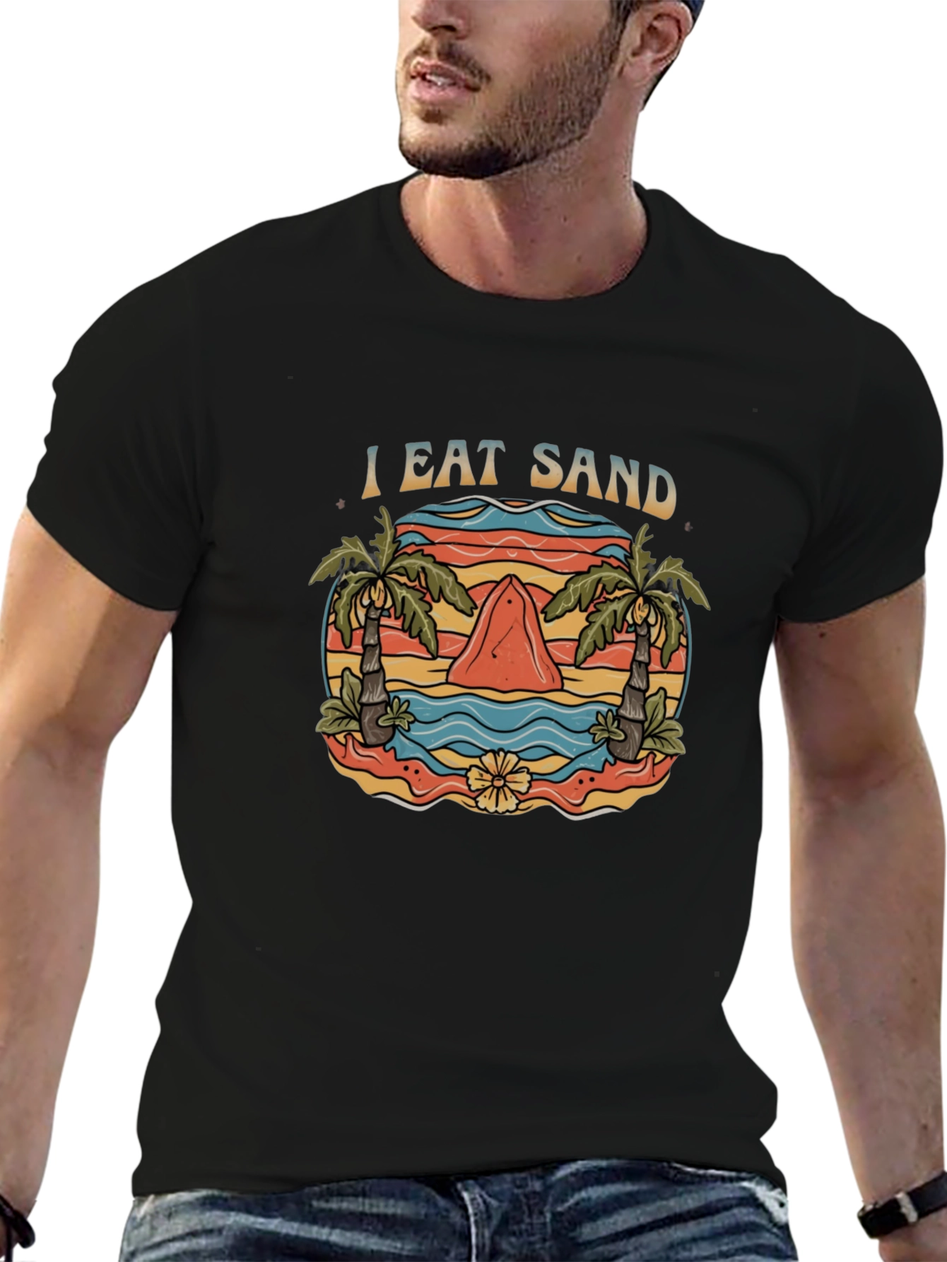 I Eat Sand T-Shirt - Novelty Shark Graphic Tee