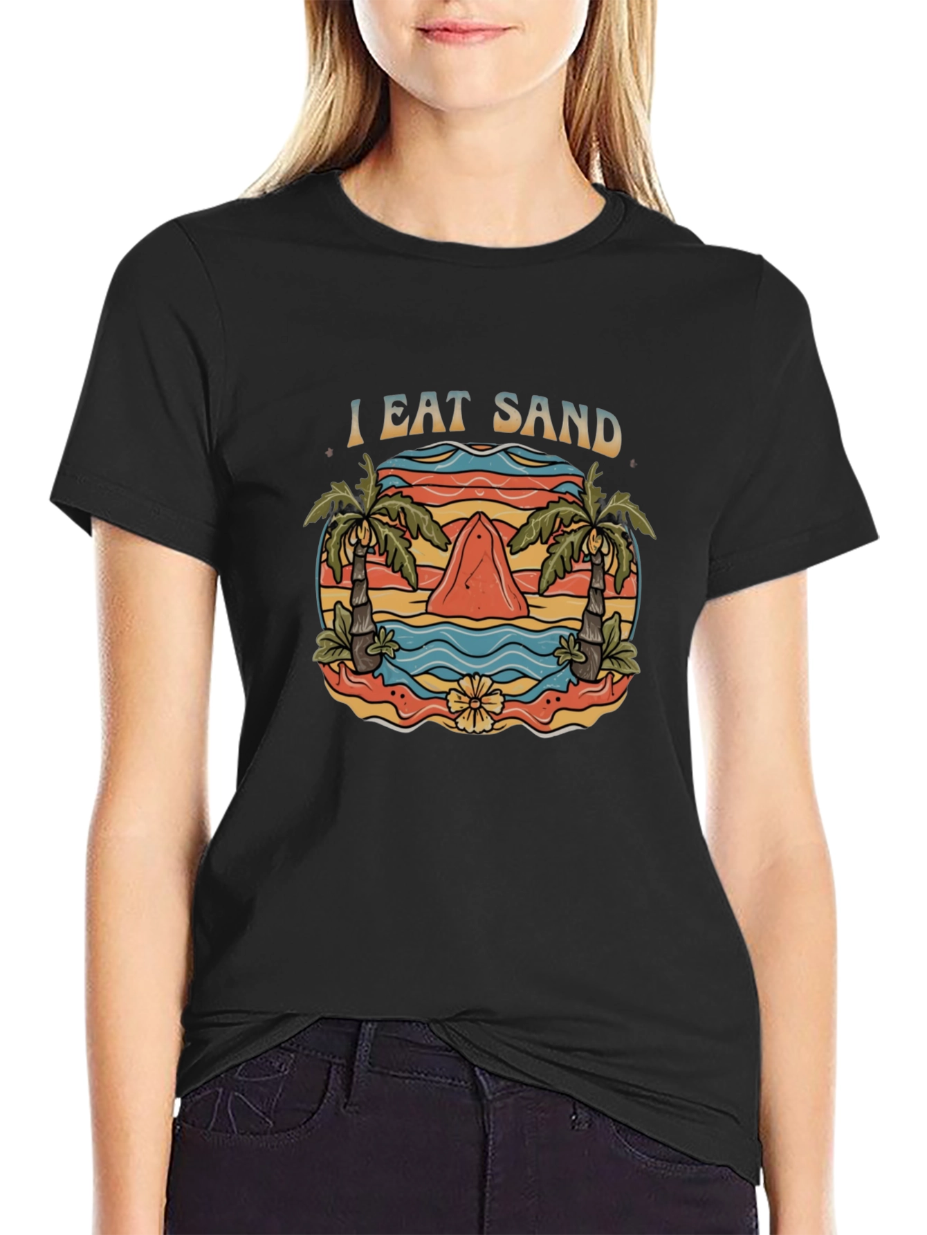 I Eat Sand T-Shirt - Novelty Shark Graphic Tee