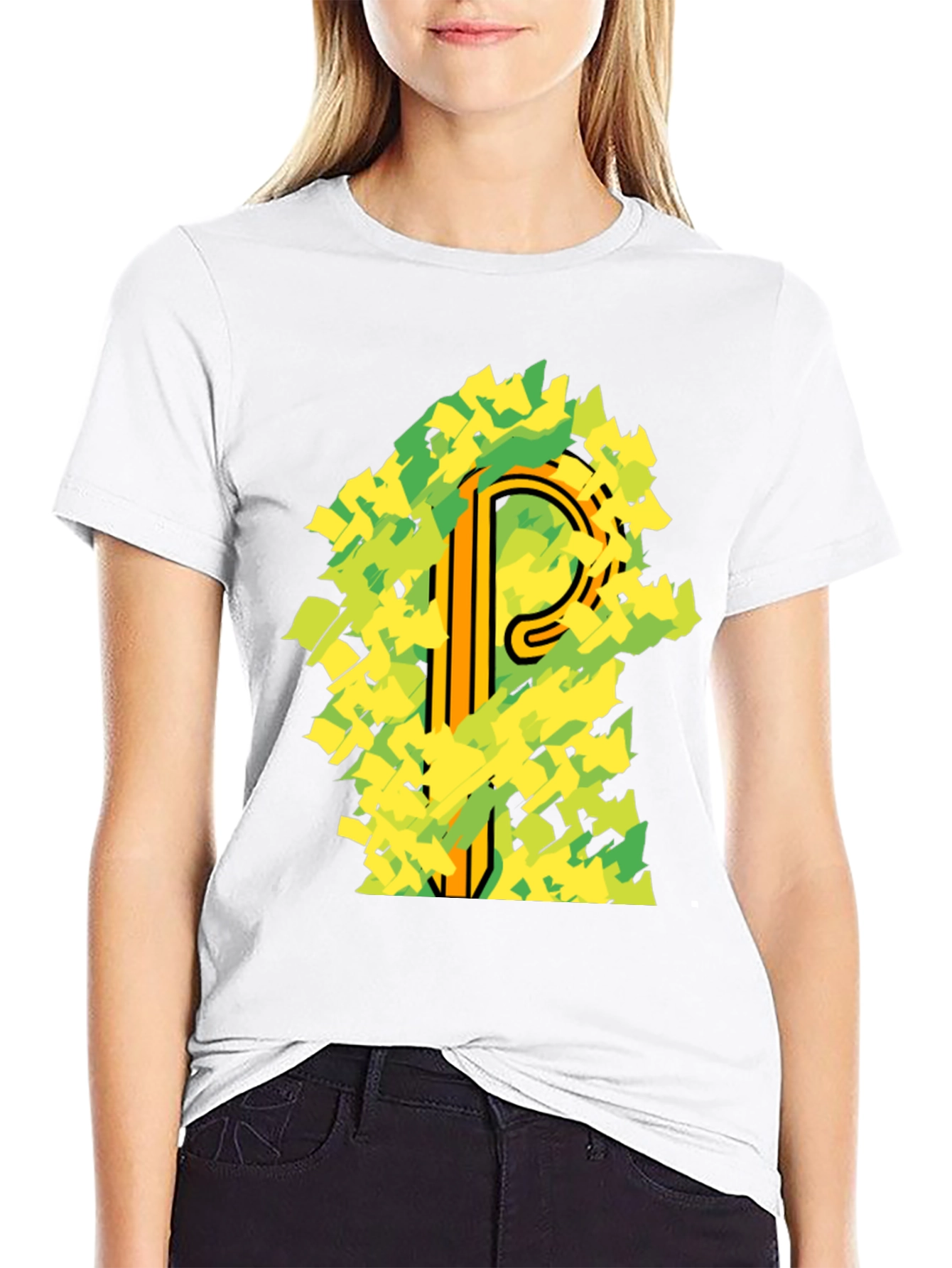 Abstract Letter P Graphic T-Shirt