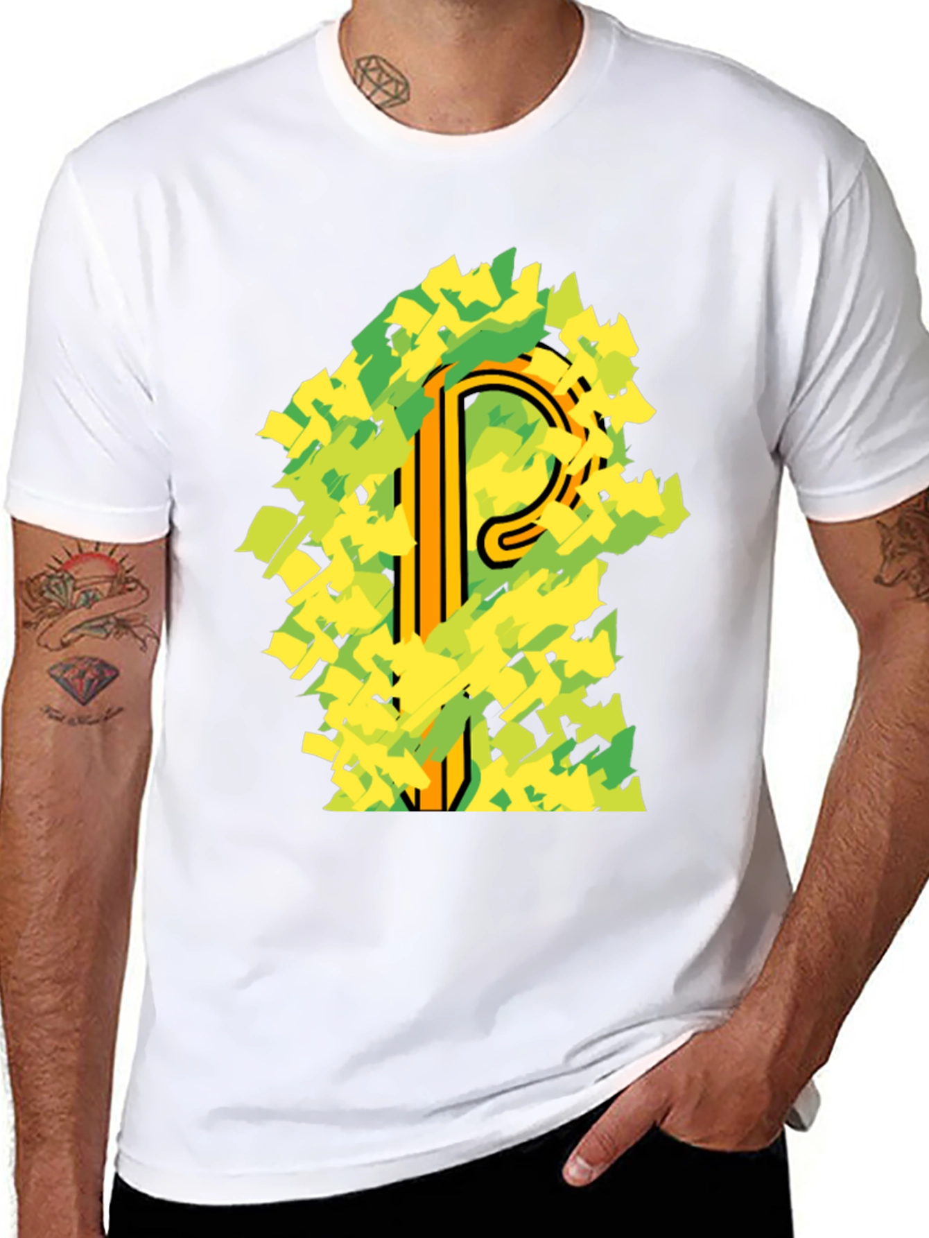 Abstract Letter P Graphic T-Shirt