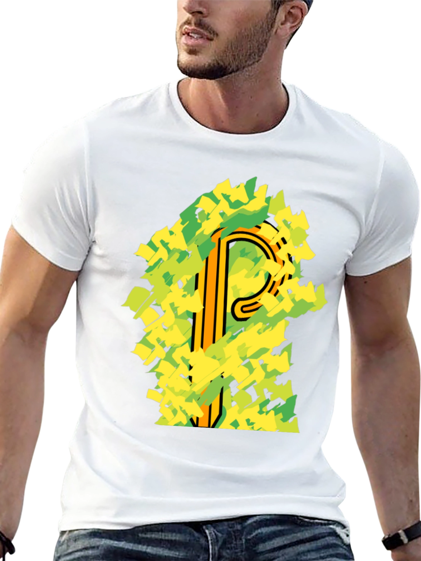 Abstract Letter P Graphic T-Shirt