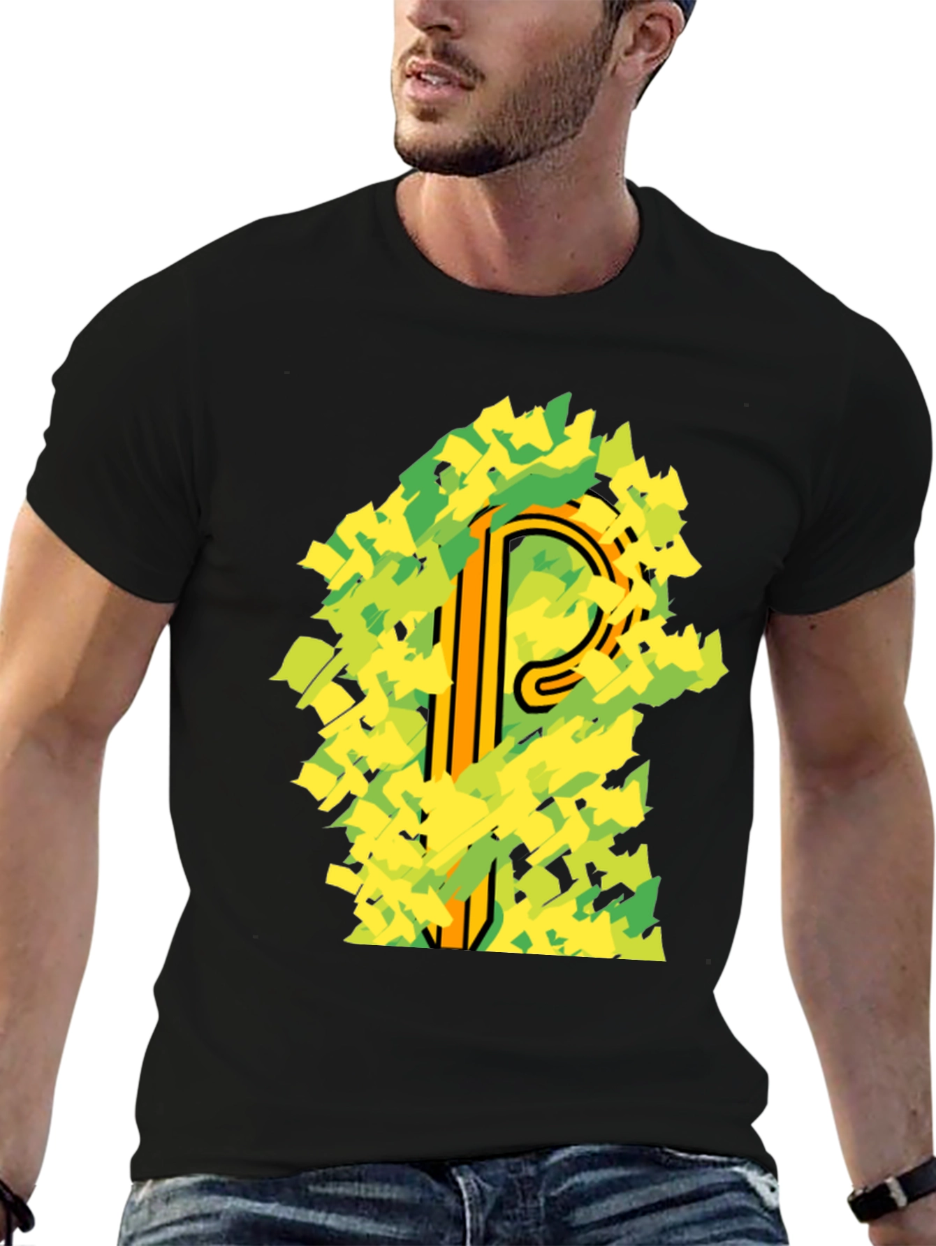 Abstract Letter P Graphic T-Shirt
