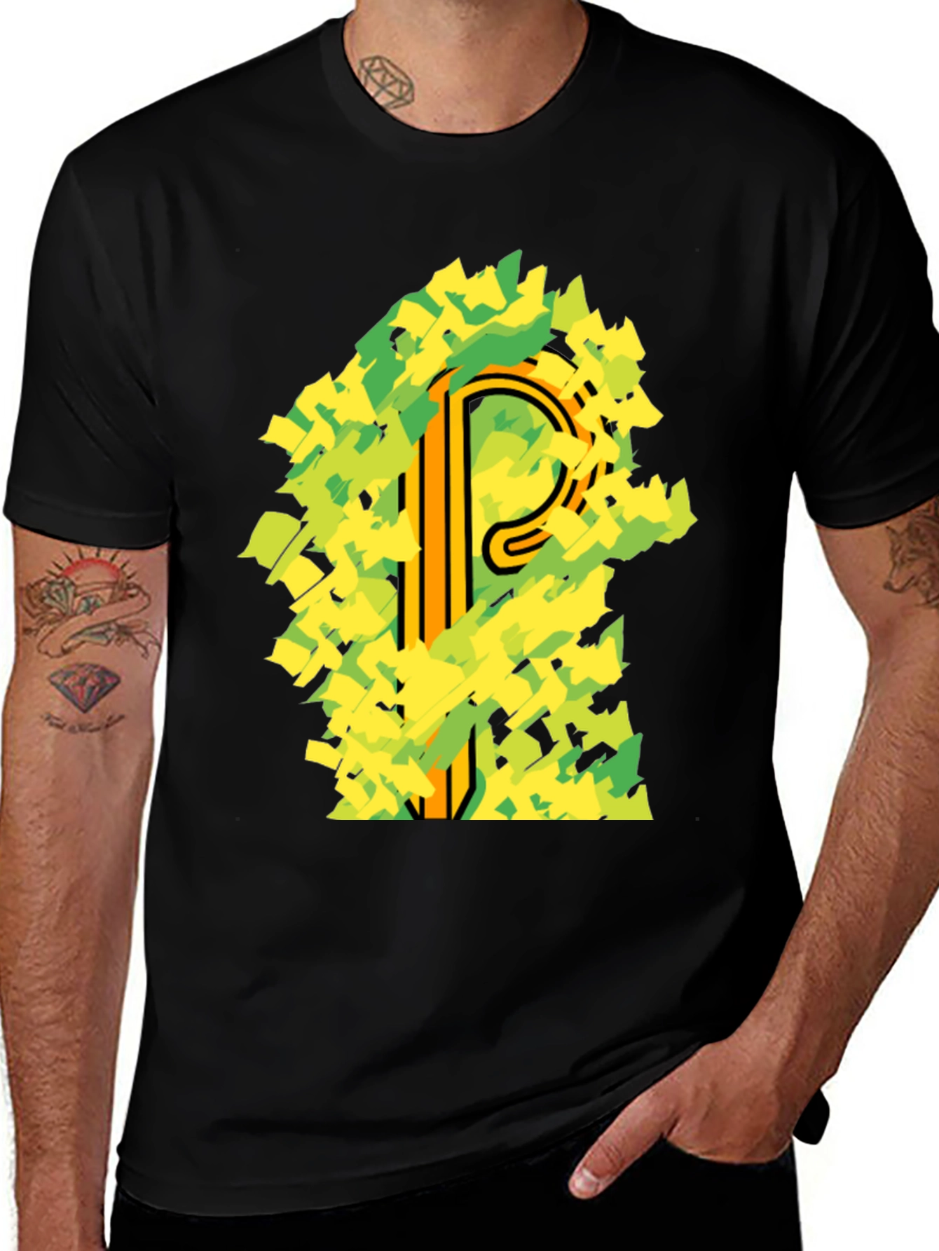 Abstract Letter P Graphic T-Shirt