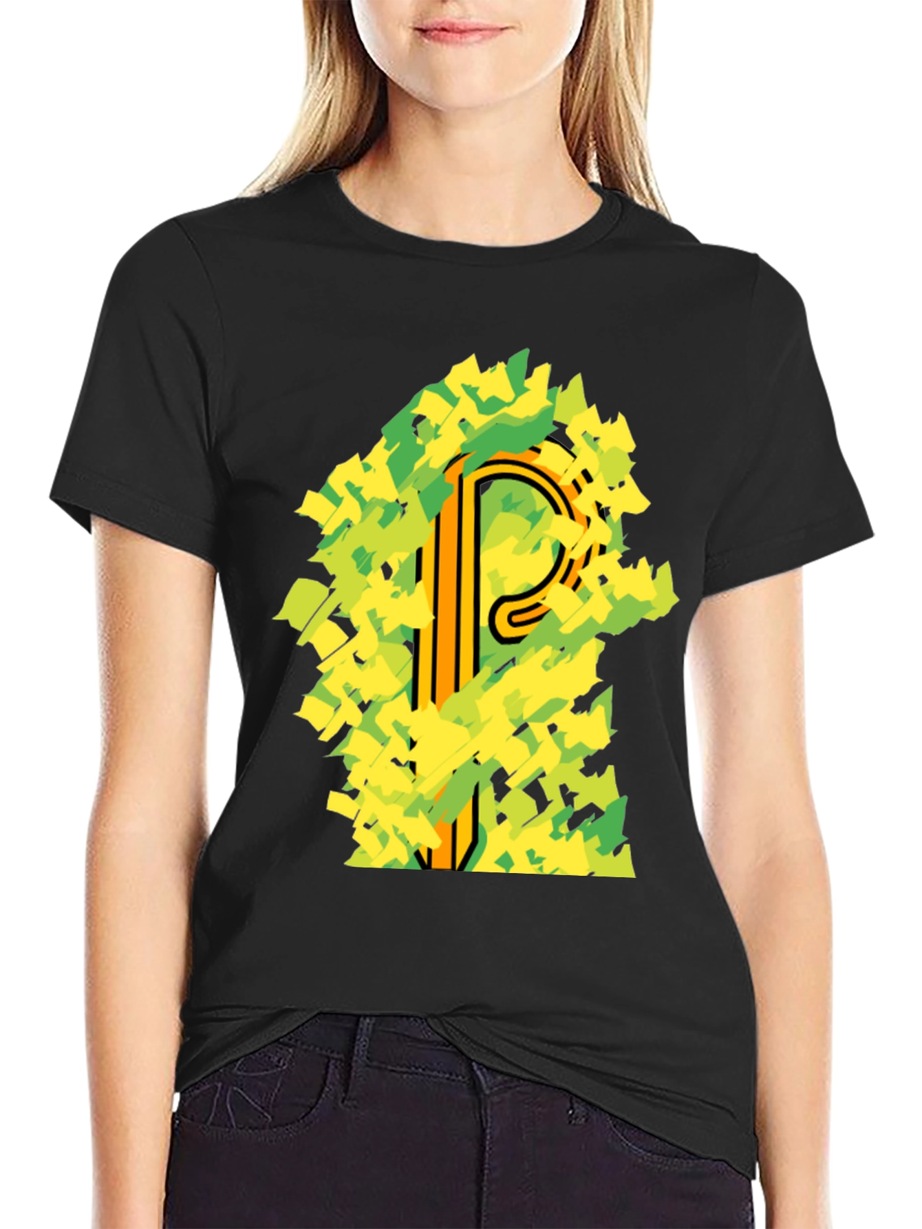 Abstract Letter P Graphic T-Shirt