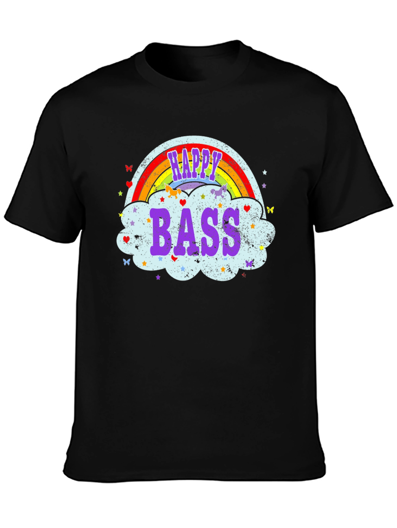 Happy Bass Rainbow Cloud T-Shirt