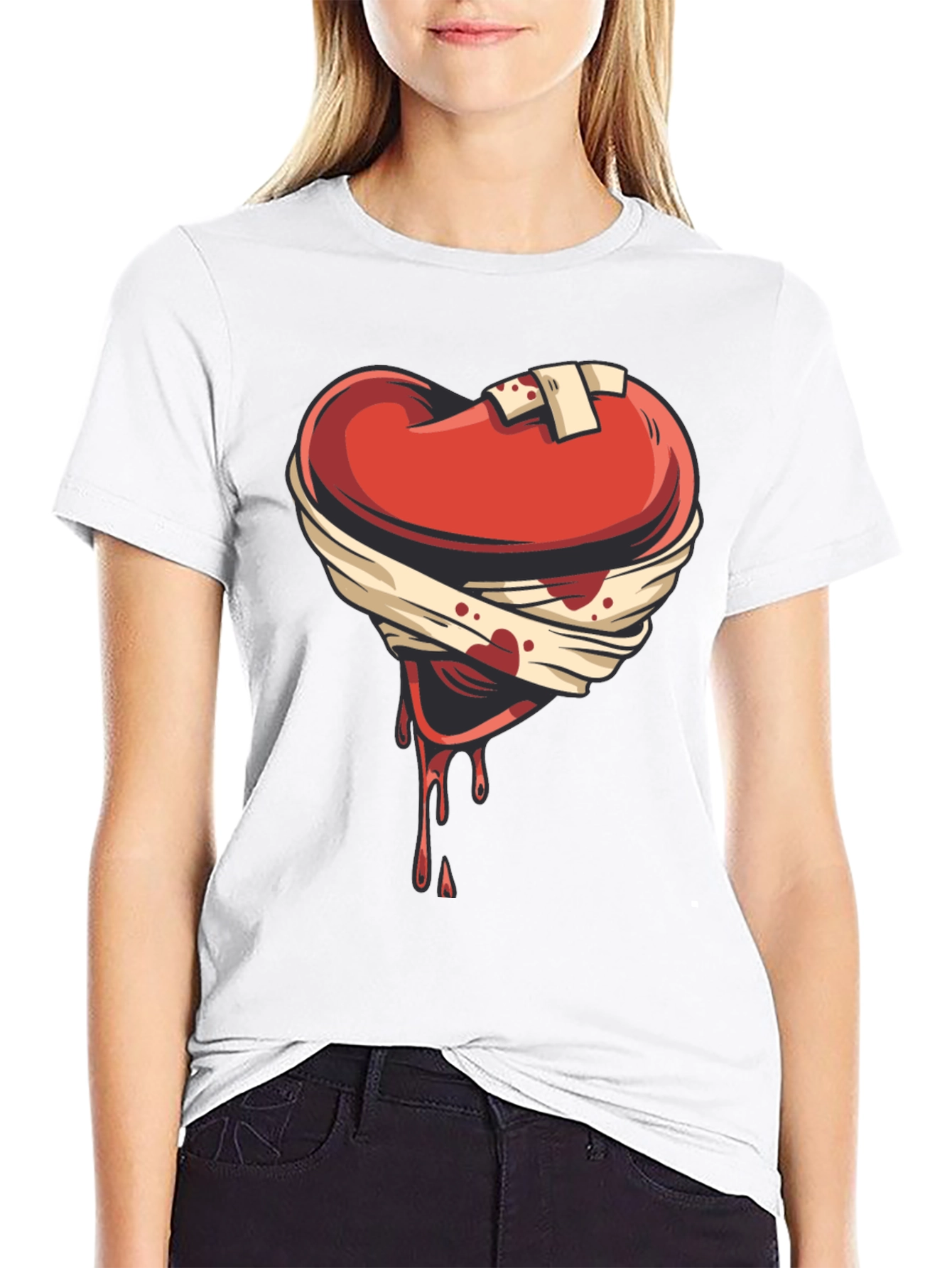 Wounded Heart Graphic Tee - Emotional Expression